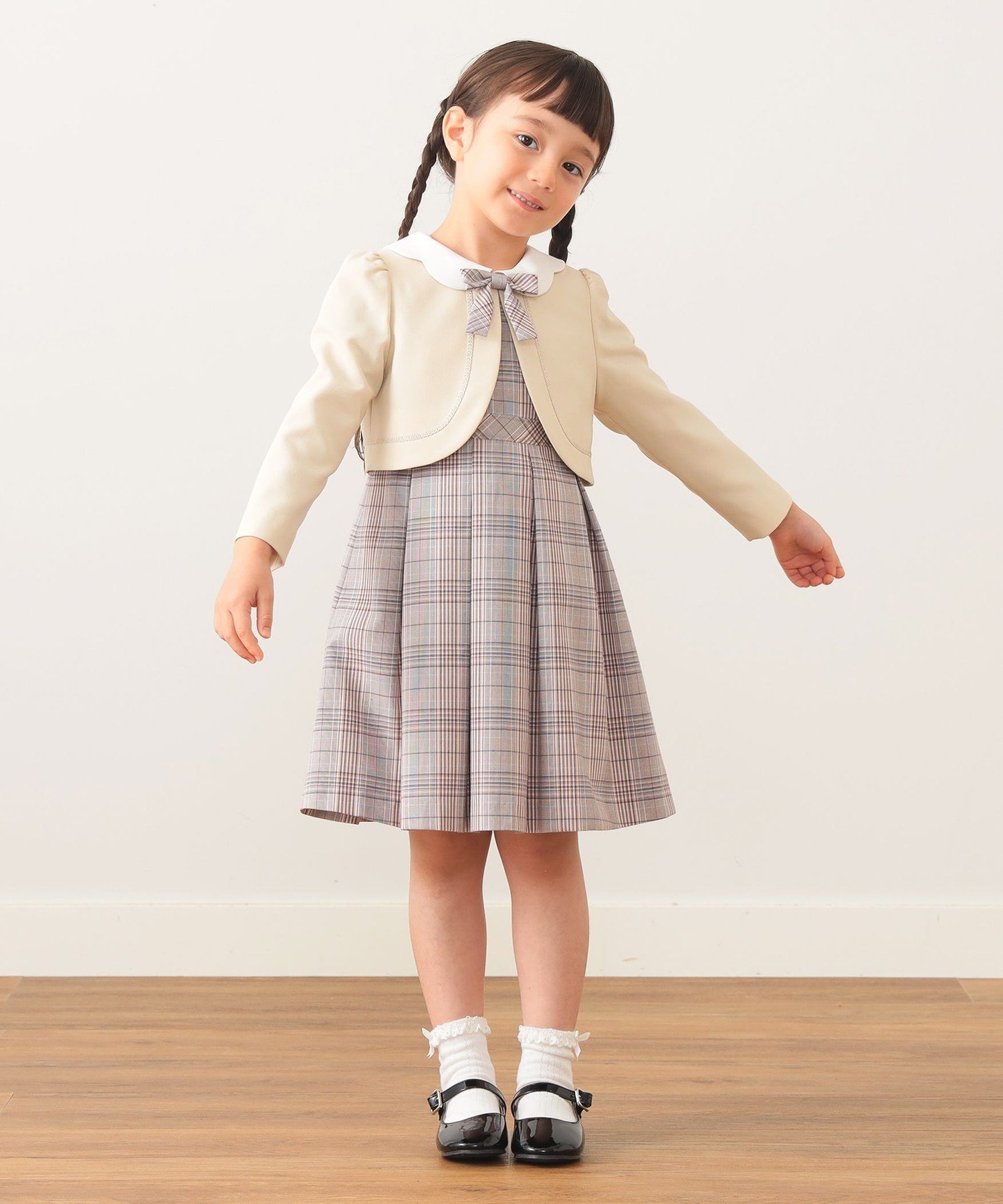 【ビームス ミニ/BEAMS mini / KIDS】のセレモニー ワンピース + ボレロ セット 26SS(110~130cm) ビームスセレモニー2026 入学式 卒業式 入園式 卒園式 フォーマル 面接 式典 七五三 発表会 インテリア・キッズ・メンズ・レディースファッション・服の通販 founy(ファニー) ファッション Fashion キッズファッション Fashion for Kids ワンピース Dresses エレガント 上品 Elegant チェック Check, Plaid, Tartan フォーマル Formal, Dressy ベーシック Basic, Essential ボレロ Bolero, Short Cardigan 半袖 Short Sleeve, Half Sleeve リボン Ribbon, Bow レース Lace, Lace Fabric セレモニー Ceremony 入学式 Entrance Ceremony 卒業式 Graduation Ceremony 結婚式 Wedding 2026年 2026 IVORY×BEIGE CHECK|ID: prp329100004788781 ipo3291000000034794235