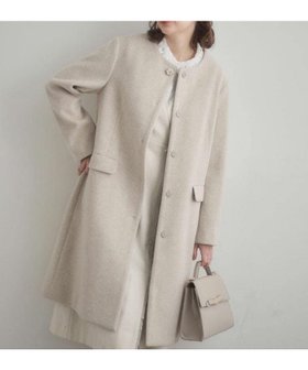 【クチュール ブローチ/Couture Brooch】の【通勤/ビジューブローチ付き】ノーカラー ロングコート 人気、トレンドファッション・服の通販 founy(ファニー) ファッション Fashion レディースファッション Fashion for Women アウター Coat / Outerwear Collection コート・ロングコート・ピーコート Long Coats, Peacoats & More 2025年 2025 2025-2026秋冬・A/W Autumn/Winter 2025–26 AW25–26 おすすめ Recommended / Our Picks スマート Smart, Elegant ブローチ Brooch, Pin Brooch ロング Long, Long-Length 定番 Standard, Basic Item ビジネス 仕事 通勤 Business / Work / Commuting |ID:prp329100004788805