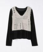 【ジーナシス/JEANASiS】のパッチワークニットビスチェ2P グレージュ×ブラック|ID: prp329100004788857 ipo3291000000034753034