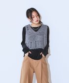 【ジーナシス/JEANASiS】のパッチワークニットビスチェ2P グレー×ブラック|ID: prp329100004788857 ipo3291000000034753036