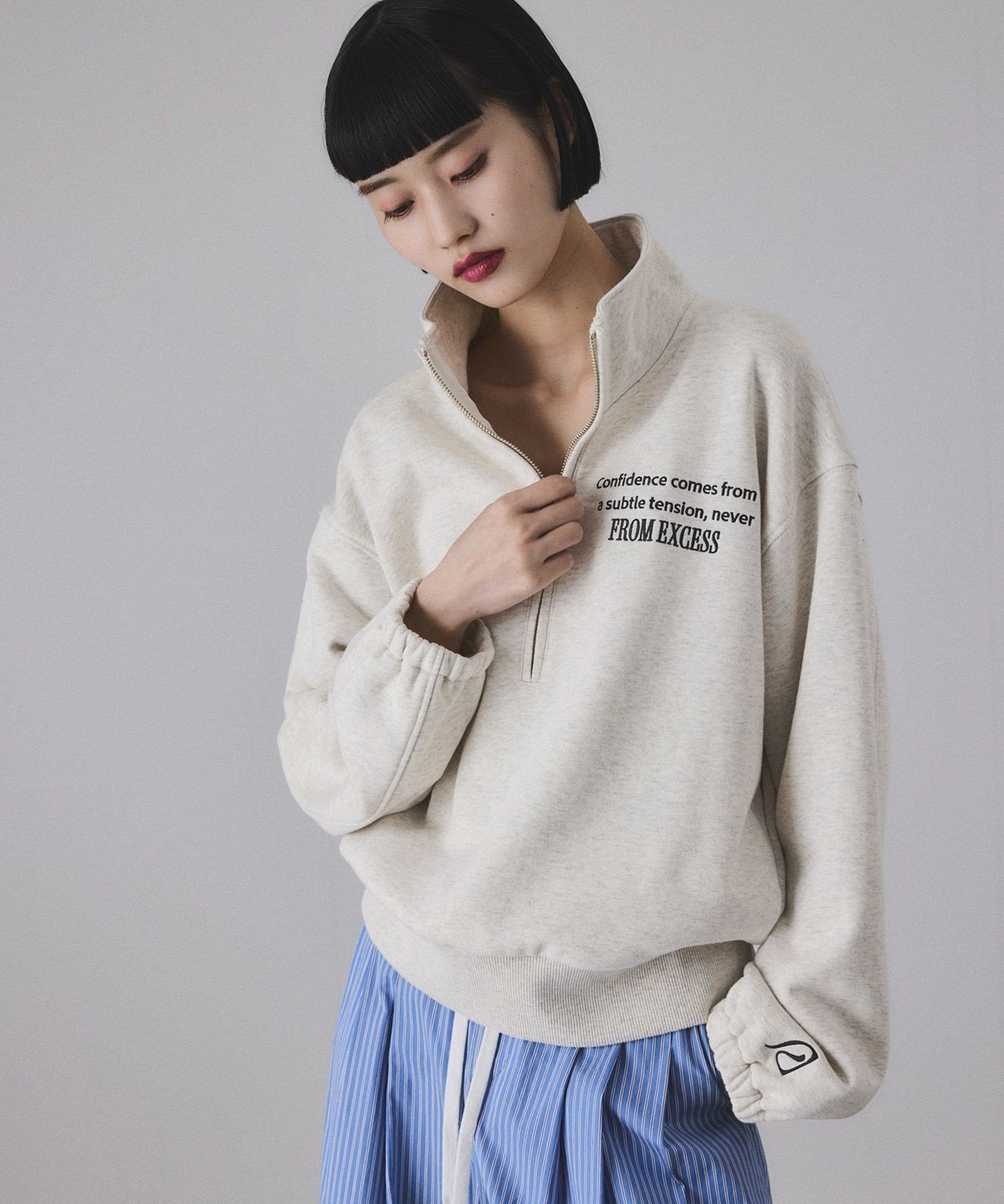 【アダム エ ロペ/ADAM ET ROPE'】の【サステナブル】ハーフジップスウェット 人気、トレンドファッション・服の通販 founy(ファニー) 　ファッション　Fashion　レディースファッション　Fashion for Women　トップス・カットソー　Cut & Sew Tops　レディースパーカー・カジュアルフーディー　Casual Hoodies & Sweatshirts　スウェット・クルーネックトップス　Sweatshirts & Crewnecks / Relaxed Fit Sweat Tops　インナー　Innerwear　スポーティ　Sporty, Casual Athletic　セットアップ　Set-Up, Coordinated Outfit　デコルテ　Décolleté, Neckline　ポケット　Pocket, Pocket Detail　ワンポイント　One Point, Statement Accent　A/W・秋冬　Autumn/Winter　おすすめ　Recommended / Our Picks　2026年　2026　 other-1|ID: prp329100004788911 ipo3291000000034776528