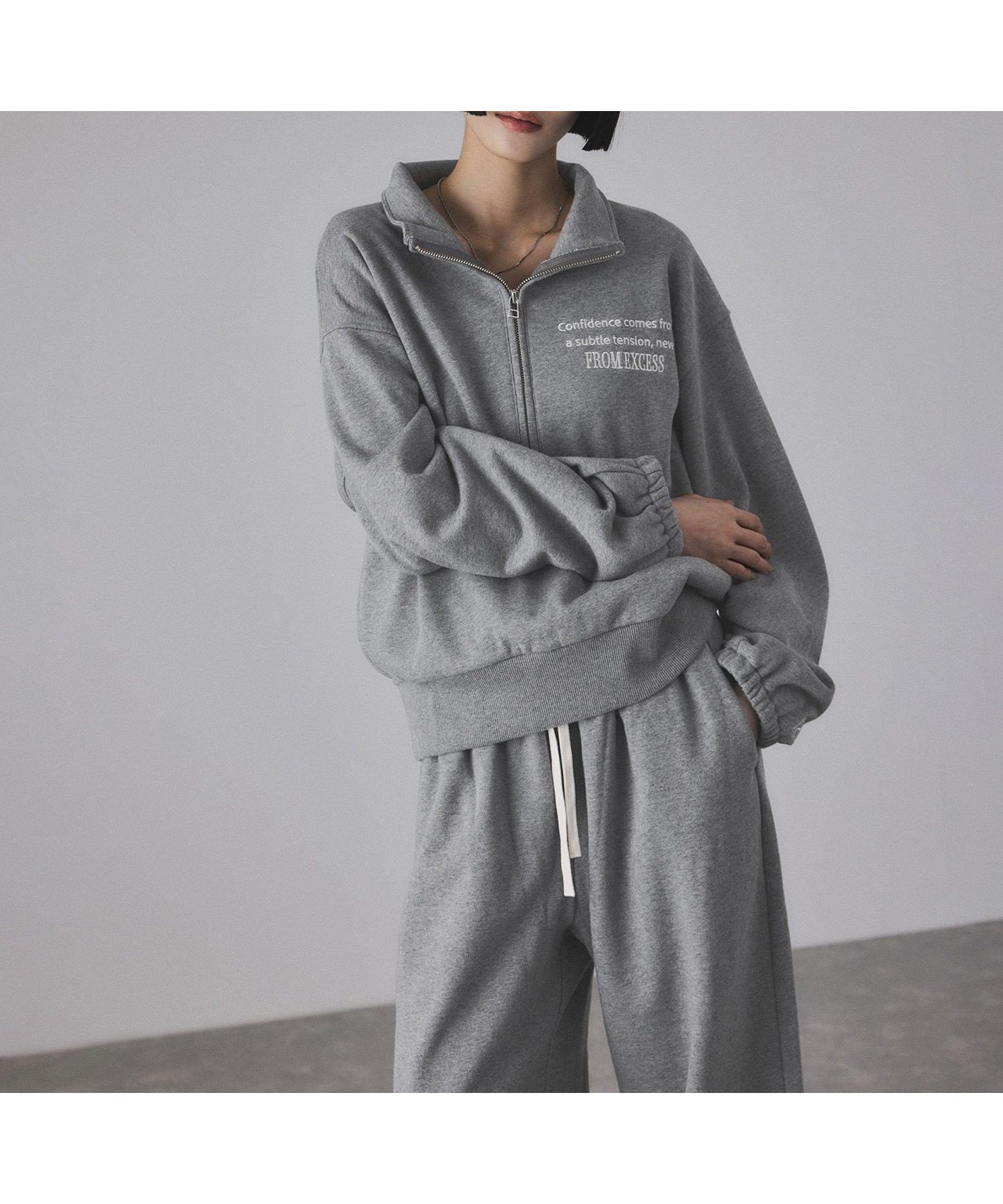 【アダム エ ロペ/ADAM ET ROPE'】の【サステナブル】ハーフジップスウェット インテリア・キッズ・メンズ・レディースファッション・服の通販 founy(ファニー) 　ファッション　Fashion　レディースファッション　Fashion for Women　トップス・カットソー　Cut & Sew Tops　レディースパーカー・カジュアルフーディー　Casual Hoodies & Sweatshirts　スウェット・クルーネックトップス　Sweatshirts & Crewnecks / Relaxed Fit Sweat Tops　インナー　Innerwear　スポーティ　Sporty, Casual Athletic　セットアップ　Set-Up, Coordinated Outfit　デコルテ　Décolleté, Neckline　ポケット　Pocket, Pocket Detail　ワンポイント　One Point, Statement Accent　A/W・秋冬　Autumn/Winter　おすすめ　Recommended / Our Picks　2026年　2026　グレー(07)|ID: prp329100004788911 ipo3291000000034776532