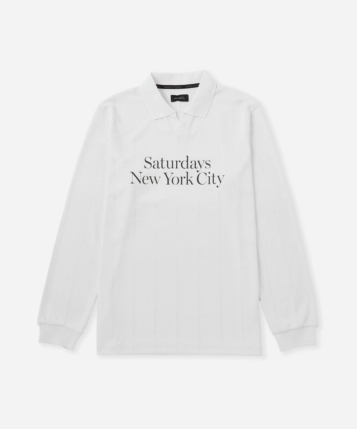 【サタデイズ ニューヨークシティ/SATURDAYS NYC】のPE Stripe Jacquard LS Shirt インテリア・キッズ・メンズ・レディースファッション・服の通販 founy(ファニー) ファッション Fashion レディースファッション Fashion for Women トップス・カットソー Cut & Sew Tops シャツ・ブラウス・オフィスカジュアル Elegant Blouses & Button-Ups スキッパー Skipper, Open Collar ストライプ Stripe, Striped Pattern プリント Print, Printed Pattern 吸水 Absorbent, Quick-Dry 長袖 Long Sleeve, Full Sleeve オフホワイト(15)|ID: prp329100004788945 ipo3291000000034753406