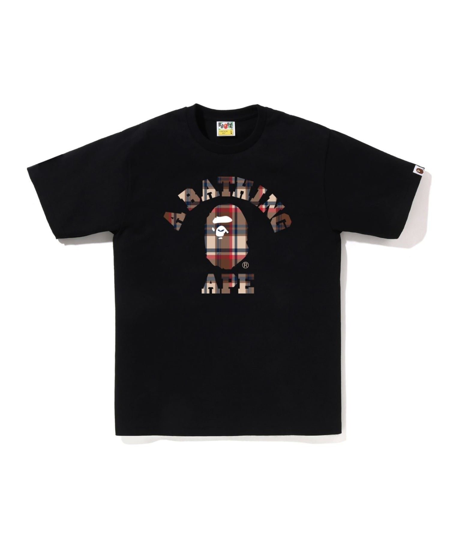 【ア ベイシング エイプ/A BATHING APE】のBAPE CHECK COLLEGE TEE インテリア・キッズ・メンズ・レディースファッション・服の通販 founy(ファニー) ファッション Fashion レディースファッション Fashion for Women インナー Innerwear ショート Short, Short Length スリーブ Sleeve, Long Sleeve / Short Sleeve フロント Front, Front Design プリント Print, Printed Pattern ラバー Rubber, Rubber Sole 人気 Popular, Best Seller BKxRD|ID: prp329100004788956 ipo3291000000034907865