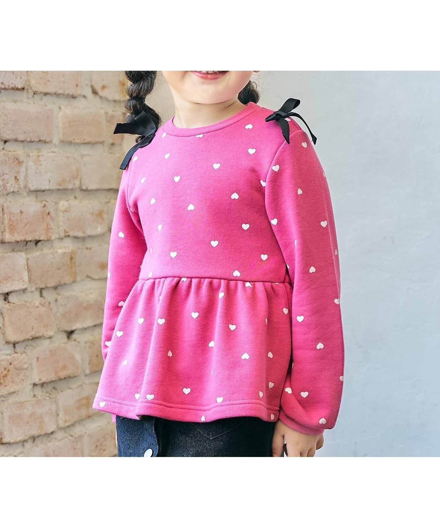 【エフオー オンラインストア/F.O.Online Store / KIDS】の肩リボンペプラムトレーナー インテリア・キッズ・メンズ・レディースファッション・服の通販 founy(ファニー) 　ファッション　Fashion　キッズファッション　Fashion for Kids　トレーナー　Sweatshirt, Trainer　ローズピンク|ID: prp329100004788965 ipo3291000000034753499