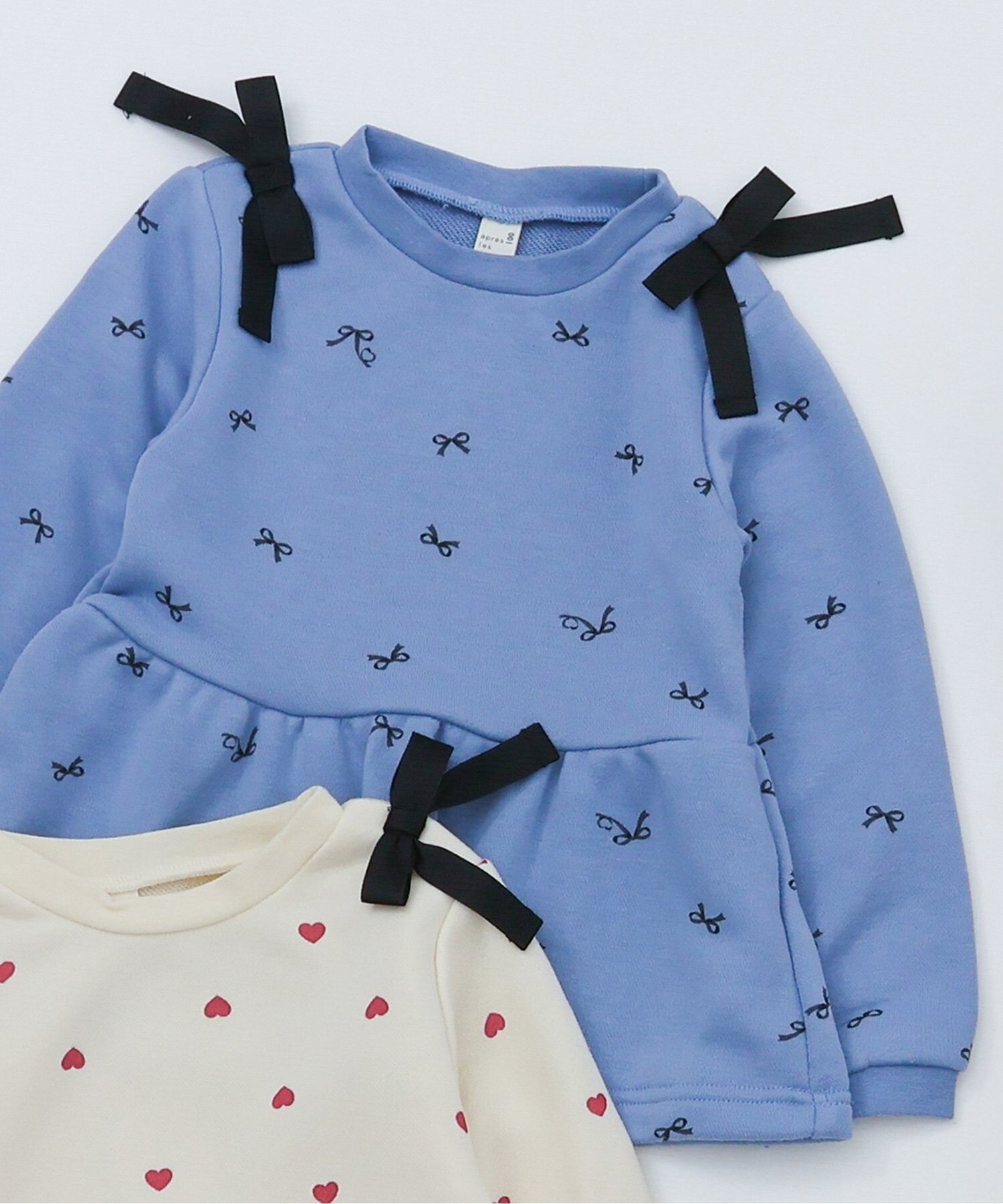 【エフオー オンラインストア/F.O.Online Store / KIDS】の肩リボンペプラムトレーナー インテリア・キッズ・メンズ・レディースファッション・服の通販 founy(ファニー) 　ファッション　Fashion　キッズファッション　Fashion for Kids　トレーナー　Sweatshirt, Trainer　サックス|ID: prp329100004788965 ipo3291000000034753503