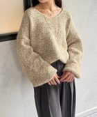 【ゼヴォン/Thevon】のVネックMIXショートニット 人気、トレンドファッション・服の通販 founy(ファニー) ファッション Fashion レディースファッション Fashion for Women トップス・カットソー Cut & Sew Tops ニット Knit Tops & Sweaters Vネックトップス V-Neck Tops / V-Cut Neckline Shirts ショート Short, Short Length スラックス Slacks, Dress Pants デニム Denim, Jeans Material バランス Balance, Style Balance 冬 Winter / This Winter 再入荷 Restock / Back in Stock おすすめ Recommended / Our Picks 2025年 2025 2025-2026秋冬・A/W Autumn/Winter 2025–26 AW25–26 thumbnail ベージュ|ID: prp329100004788966 ipo3291000000034753493