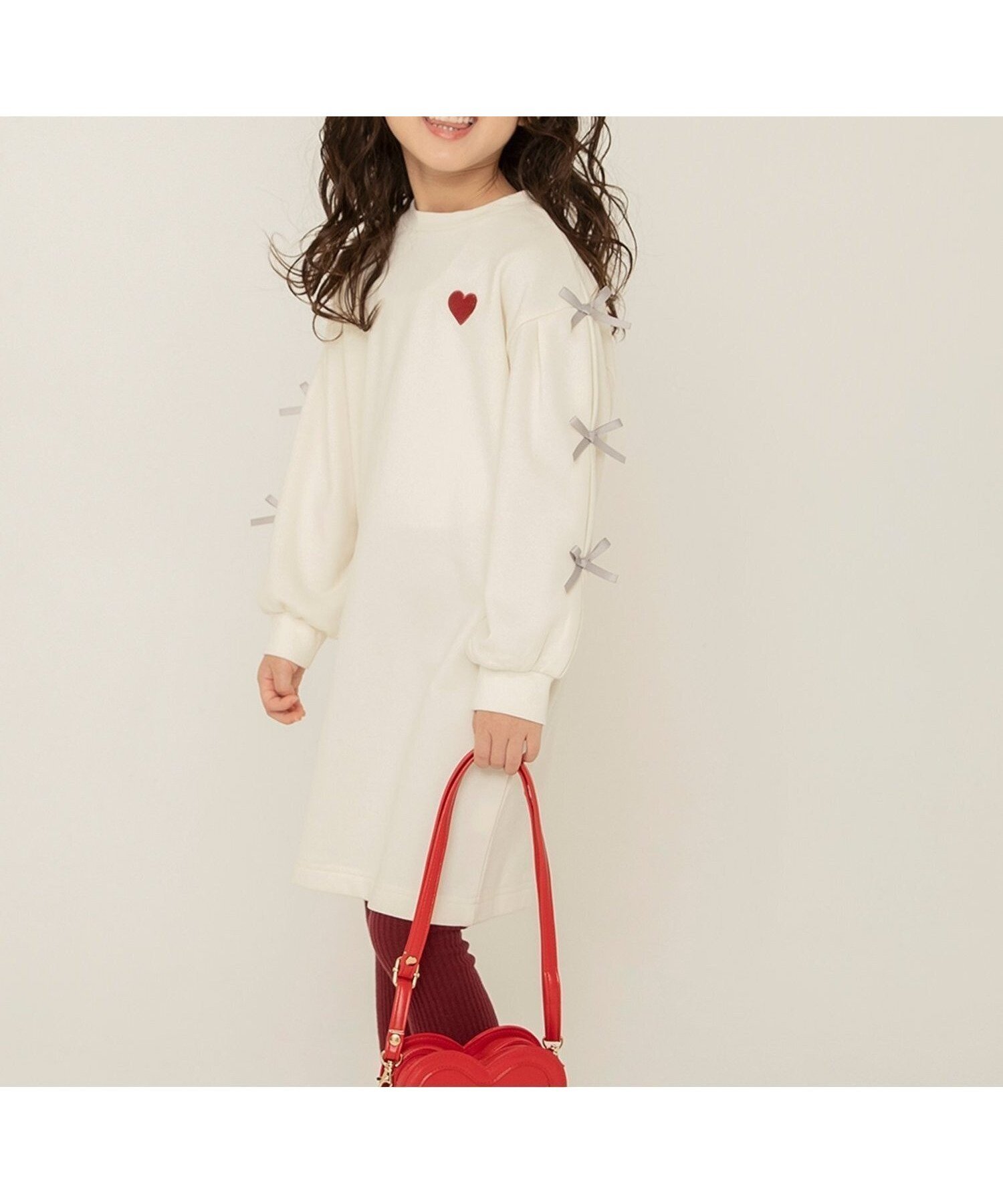 【エフオー オンラインストア/F.O.Online Store / KIDS】のWEB限定 袖リボンワンピース インテリア・キッズ・メンズ・レディースファッション・服の通販 founy(ファニー) ファッション Fashion キッズファッション Fashion for Kids ワンピース Dresses リボン Ribbon, Bow アイボリー|ID: prp329100004788984 ipo3291000000034753572