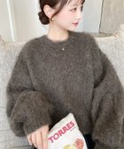 【モーメントプラス/moment+ / MEN】のクルーネックサイドスリットブークレシャギーニットプルオーバー モカ|ID: prp329100004788993 ipo3291000000034813022