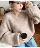 【モーメントプラス/moment+ / MEN】のクルーネックサイドスリットブークレシャギーニットプルオーバー ベージュ|ID: prp329100004788993 ipo3291000000034813026