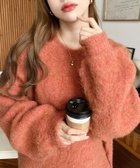 【モーメントプラス/moment+ / MEN】のクルーネックサイドスリットブークレシャギーニットプルオーバー オレンジ|ID: prp329100004788993 ipo3291000000034813028