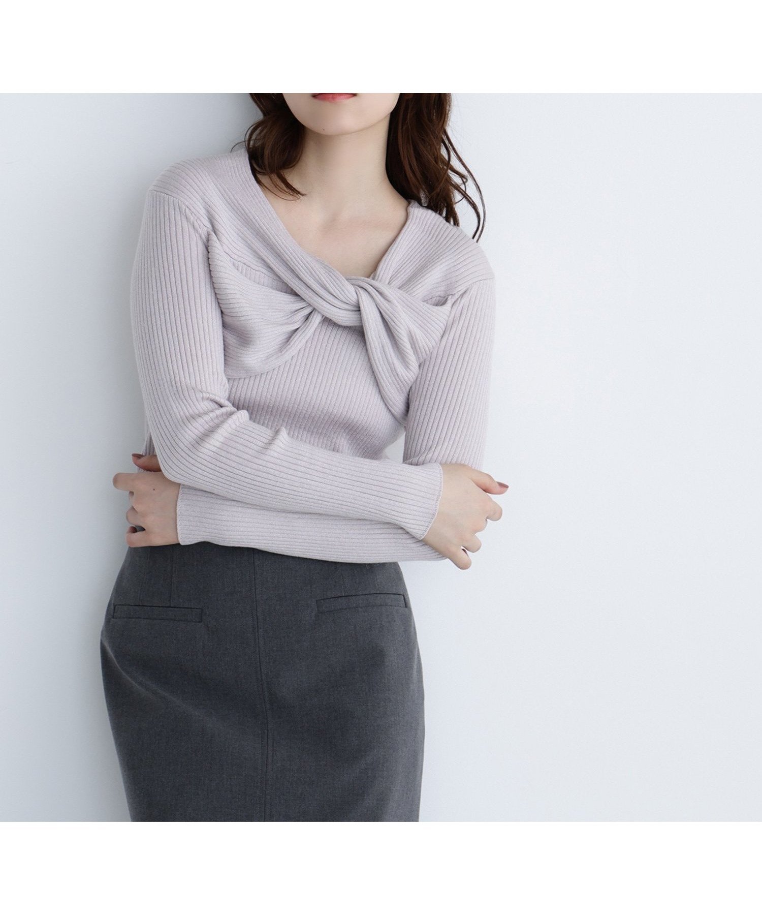 【ナチュラル ビューティー ベーシック/NATURAL BEAUTY BASIC】のツイストラメリブニット 人気、トレンドファッション・服の通販 founy(ファニー) 　ファッション　Fashion　レディースファッション　Fashion for Women　トップス・カットソー　Cut & Sew Tops　ニット　Knit Tops & Sweaters　ツイスト　Tweed, Tweed Fabric　 other-1|ID: prp329100004789016 ipo3291000000035188243