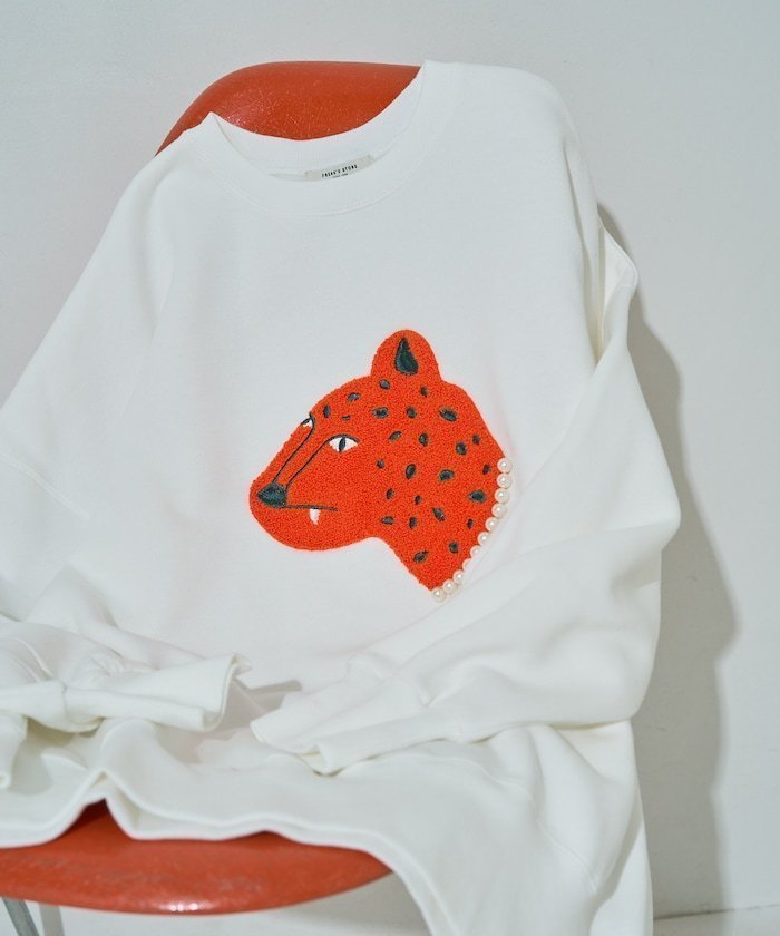 【フリークスストア/FREAK'S STORE】のレオパード サガラ刺繍 パール 裏起毛 スウェット【限定展開】 25AW 人気、トレンドファッション・服の通販 founy(ファニー) 　ファッション　Fashion　レディースファッション　Fashion for Women　トップス・カットソー　Cut & Sew Tops　レディースパーカー・カジュアルフーディー　Casual Hoodies & Sweatshirts　スウェット・クルーネックトップス　Sweatshirts & Crewnecks / Relaxed Fit Sweat Tops　2025年　2025　2025-2026秋冬・A/W　Autumn/Winter 2025–26 AW25–26　冬　Winter / This Winter　おすすめ　Recommended / Our Picks　シンプル　Simple, Minimal　スウェット / スエット　Sweatshirt, Sweatwear　タイトスカート　Pencil Skirt, Tight Skirt　バランス　Balance, Style Balance　パール　Pearl, Pearl Accent　ベーシック　Basic, Essential　モチーフ　Motif, Design Theme　リラックス　Relax, Relaxed Fit　レオパード　Leopard, Animal Print　ワイド　Wide, Wide Fit　A/W・秋冬　Autumn/Winter　 other-1|ID: prp329100004789018 ipo3291000000035246573