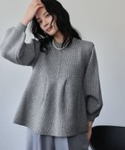 【ガール/GIRL】のボリュームスリーブ ペプラム ニット プルオーバー GRY|ID: prp329100004789043 ipo3291000000034787148