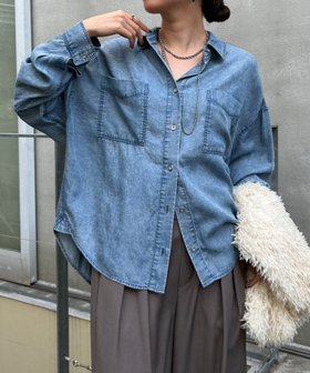 【ジェナ エスパス メルヴェイユ/Jena espace merveilleux】の【2サイズ展開/オールシーズン着れる】テンセルデニムシャツ 人気、トレンドファッション・服の通販 founy(ファニー) ファッション Fashion レディースファッション Fashion for Women トップス・カットソー Cut & Sew Tops シャツ・ブラウス・オフィスカジュアル Elegant Blouses & Button-Ups 春 Spring ショート Short, Short Length スマート Smart, Elegant とろみ Fluid, Flowy Fabric デニム Denim, Jeans Material A/W・秋冬 Autumn/Winter S/S・春夏 SS, Spring/Summer, Warm Season 再入荷 Restock / Back in Stock おすすめ Recommended / Our Picks 夏 Summer |ID:prp329100004789094