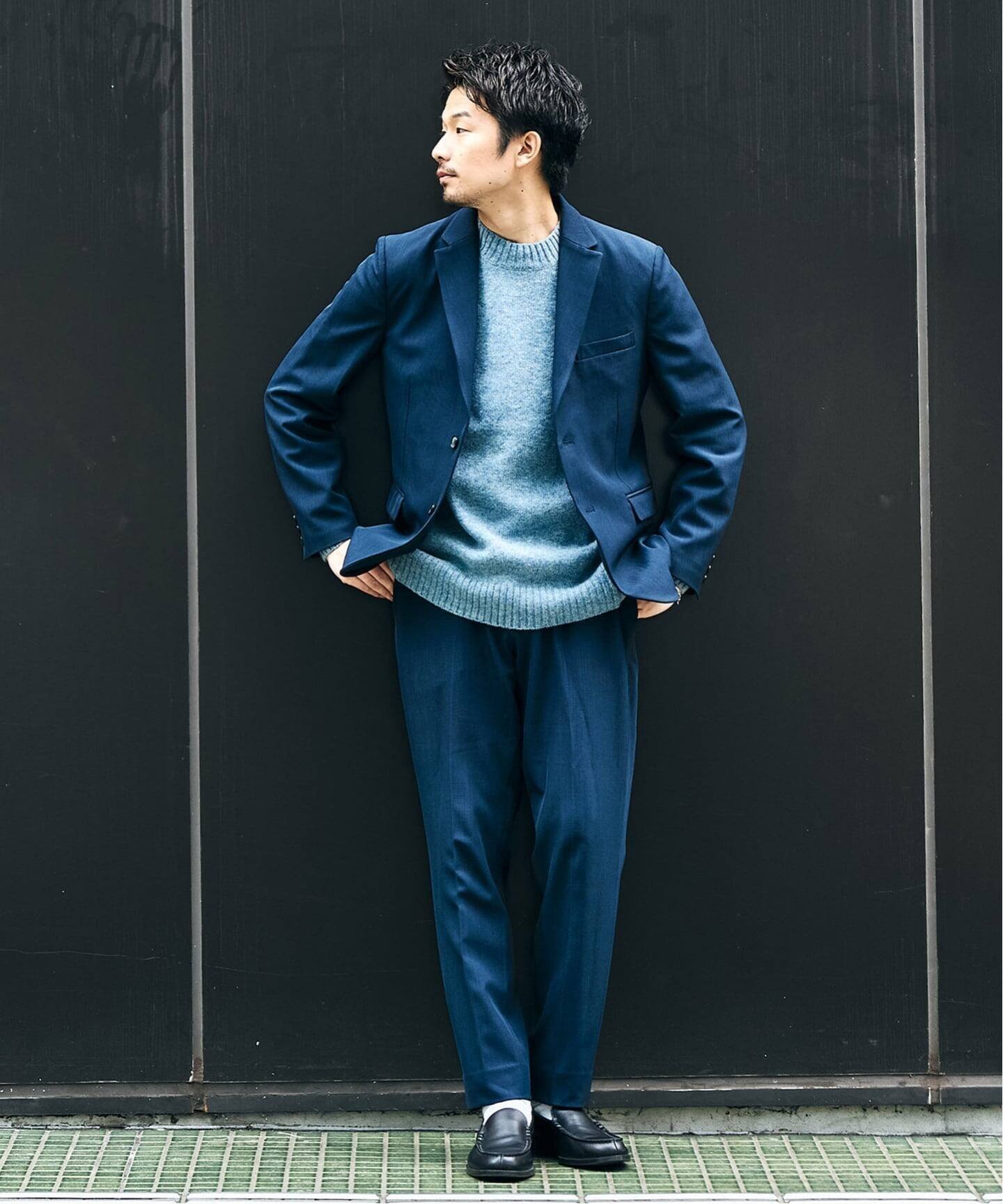 【フォーワンセブン バイ エディフィス/417 by EDIFICE / MEN】の4WAYストレッチ セットアップ ジャケット1点+パンツ1点 の2点セット 人気、トレンドファッション・服の通販 founy(ファニー) 　ファッション　Fashion　メンズファッション　Fashion for Men　ボトムス　Bottoms　おすすめ　Recommended / Our Picks　カットソー　Cut and Sewn Top　コレクション　Collection, Seasonal Line　ジャケット　Jacket, Outerwear　ストレッチ　Stretch, Stretchy Fabric　セットアップ　Set-Up, Coordinated Outfit　ダブル　Double, Double-Breasted　フィット　Fit, Slim Fit　 other-1|ID: prp329100004789175 ipo3291000000035034794