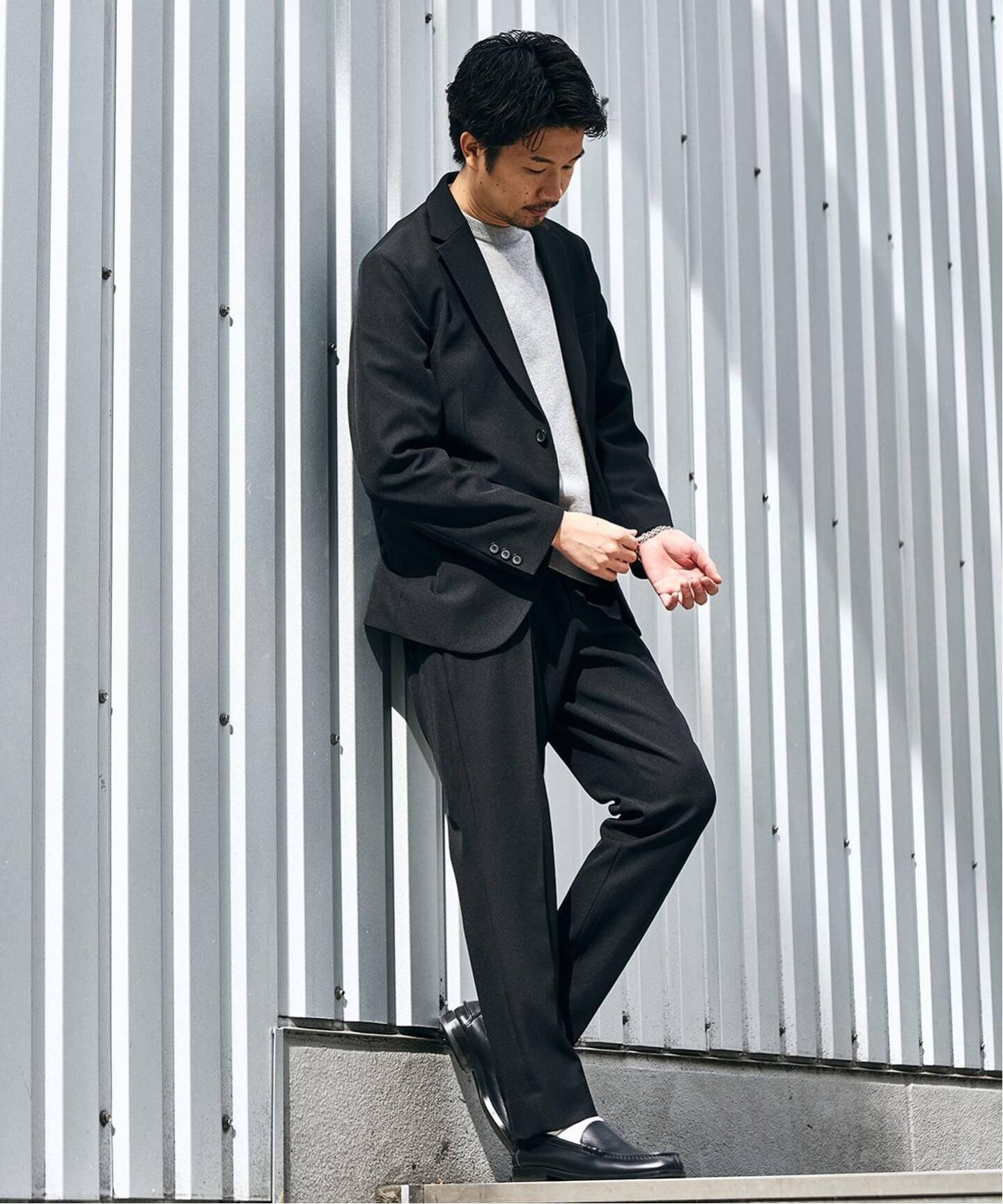 【フォーワンセブン バイ エディフィス/417 by EDIFICE / MEN】の4WAYストレッチ セットアップ ジャケット1点+パンツ1点 の2点セット インテリア・キッズ・メンズ・レディースファッション・服の通販 founy(ファニー) 　ファッション　Fashion　メンズファッション　Fashion for Men　ボトムス　Bottoms　おすすめ　Recommended / Our Picks　カットソー　Cut and Sewn Top　コレクション　Collection, Seasonal Line　ジャケット　Jacket, Outerwear　ストレッチ　Stretch, Stretchy Fabric　セットアップ　Set-Up, Coordinated Outfit　ダブル　Double, Double-Breasted　フィット　Fit, Slim Fit　ブラック|ID: prp329100004789175 ipo3291000000035034796