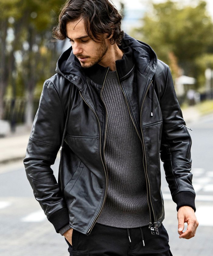 【シフォン/SHIFFON / MEN】のAKM Contemporary/ASO-22004W レイヤードシープレザー中綿フードジャケット インテリア・キッズ・メンズ・レディースファッション・服の通販 founy(ファニー) https://founy.com/ ファッション Fashion メンズファッション Fashion for Men キルティング Quilted, Quilting ジャケット Jacket, Outerwear スタンド Stand Collar, Upright Stand ダウン Down, Puffer パーカー Hoodie, Parka フロント Front, Front Design ライニング Inner Lining, Inner Fabric, Lined 軽量 Lightweight, Ultra Light |ID: prp329100004789183 ipo3291000000035185985