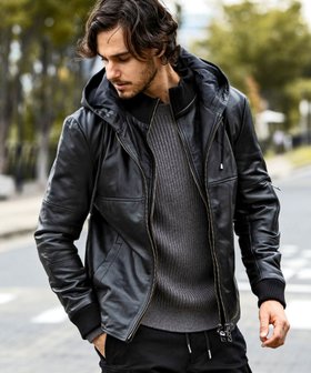 【シフォン/SHIFFON / MEN】のAKM Contemporary/ASO-22004W レイヤードシープレザー中綿フードジャケット 人気、トレンドファッション・服の通販 founy(ファニー) ファッション Fashion メンズファッション Fashion for Men キルティング Quilted, Quilting ジャケット Jacket, Outerwear スタンド Stand Collar, Upright Stand ダウン Down, Puffer パーカー Hoodie, Parka フロント Front, Front Design ライニング Inner Lining, Inner Fabric, Lined 軽量 Lightweight, Ultra Light |ID:prp329100004789183