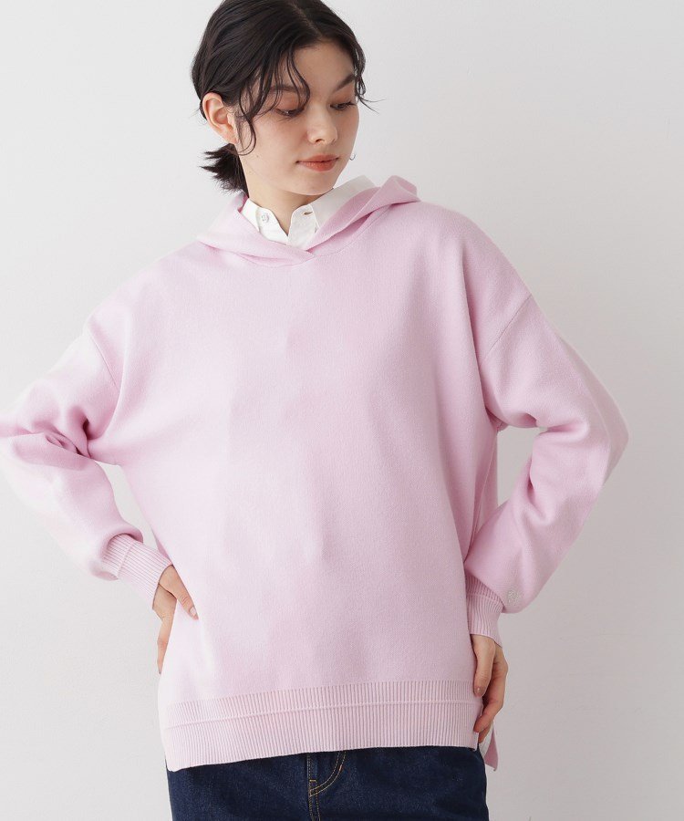 【デッサン/Dessin】の【洗える/体型カバー】ちょうどいいニットパーカ インテリア・キッズ・メンズ・レディースファッション・服の通販 founy(ファニー) 　ファッション　Fashion　レディースファッション　Fashion for Women　トップス・カットソー　Cut & Sew Tops　ニット　Knit Tops & Sweaters　レディースパーカー・カジュアルフーディー　Casual Hoodies & Sweatshirts　シンプル　Simple, Minimal　ジャカード／ジャガード　Jacquard, Woven Pattern　スウェット / スエット　Sweatshirt, Sweatwear　スマート　Smart, Elegant　スリット　Slit, Slit Detail　デニム　Denim, Jeans Material　パーカー　Hoodie, Parka　リラックス　Relax, Relaxed Fit　洗える　Machine Washable　ピンク|ID: prp329100004789280 ipo3291000000034773857