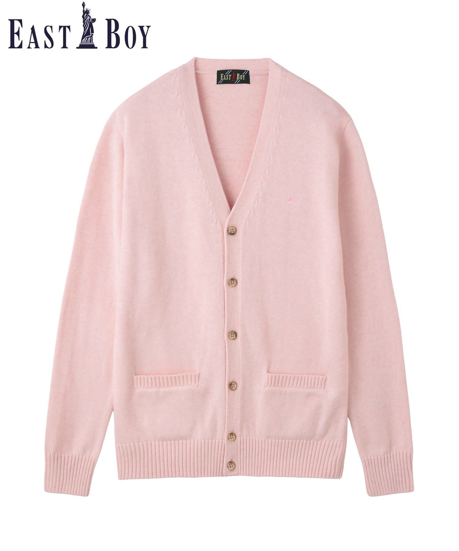 【イーストボーイ/EASTBOY】のカーディガン 綿 7G さくら女神 女子 制服 学生服 高校 入学 卒業式 インテリア・キッズ・メンズ・レディースファッション・服の通販 founy(ファニー) 　ファッション　Fashion　レディースファッション　Fashion for Women　トップス・カットソー　Cut & Sew Tops　カーディガン・羽織り　Layered Style Cardigans　インナー　Innerwear　カーディガン　Cardigan, Knitwear　長袖　Long Sleeve, Full Sleeve　ハーフ　Half, Half-Length　バランス　Balance, Style Balance　ポケット　Pocket, Pocket Detail　リボン　Ribbon, Bow　おすすめ　Recommended / Our Picks　入学式　Entrance Ceremony　卒業式　Graduation Ceremony　ペールピンク|ID: prp329100004789288 ipo3291000000035172232