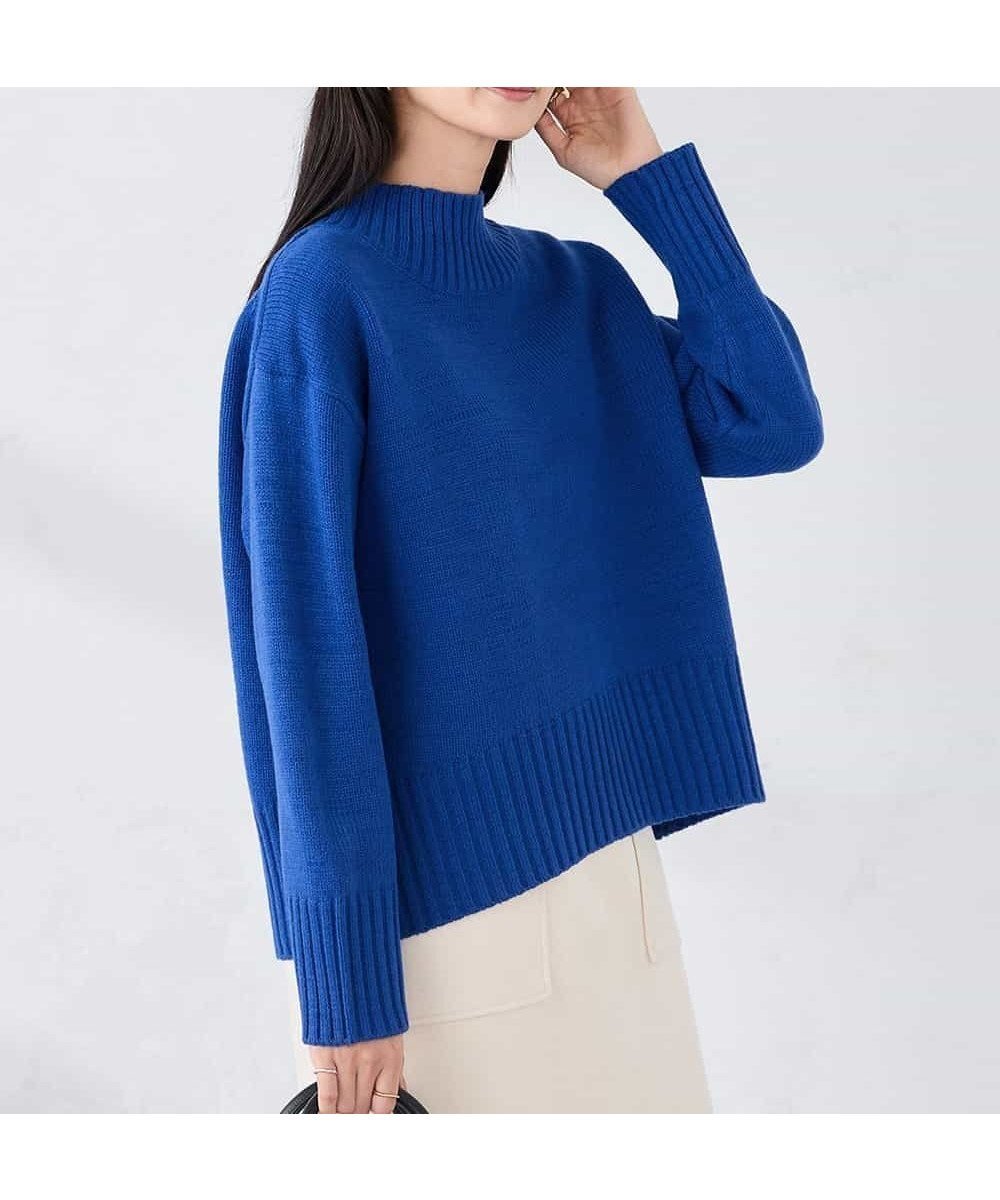 【アー ヴェー ヴェー/a.v.v】の【WEB限定】クロップドバックスリットニット インテリア・キッズ・メンズ・レディースファッション・服の通販 founy(ファニー) ファッション Fashion レディースファッション Fashion for Women トップス・カットソー Cut & Sew Tops ニット Knit Tops & Sweaters 春 Spring 秋 Autumn クロップド Cropped, Short Length ハイネック High Neck, Mock Neck バランス Balance, Style Balance フレア Flare, Flared ベーシック Basic, Essential ワイド Wide, Wide Fit 冬 Winter / This Winter 再入荷 Restock / Back in Stock 夏 Summer ブルー|ID: prp329100004789772 ipo3291000000035455024