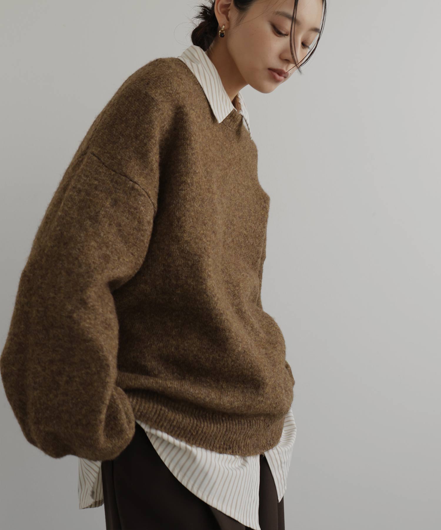 【ヘラム/hellam】のクルーネックカラーニットプルオーバー インテリア・キッズ・メンズ・レディースファッション・服の通販 founy(ファニー) 　ファッション　Fashion　レディースファッション　Fashion for Women　トップス・カットソー　Cut & Sew Tops　ニット　Knit Tops & Sweaters　カジュアルプルオーバー・ニットトップス　Pullovers & Knit Tops / Casual Pullovers　マスタード|ID: prp329100004789780 ipo3291000000035001762