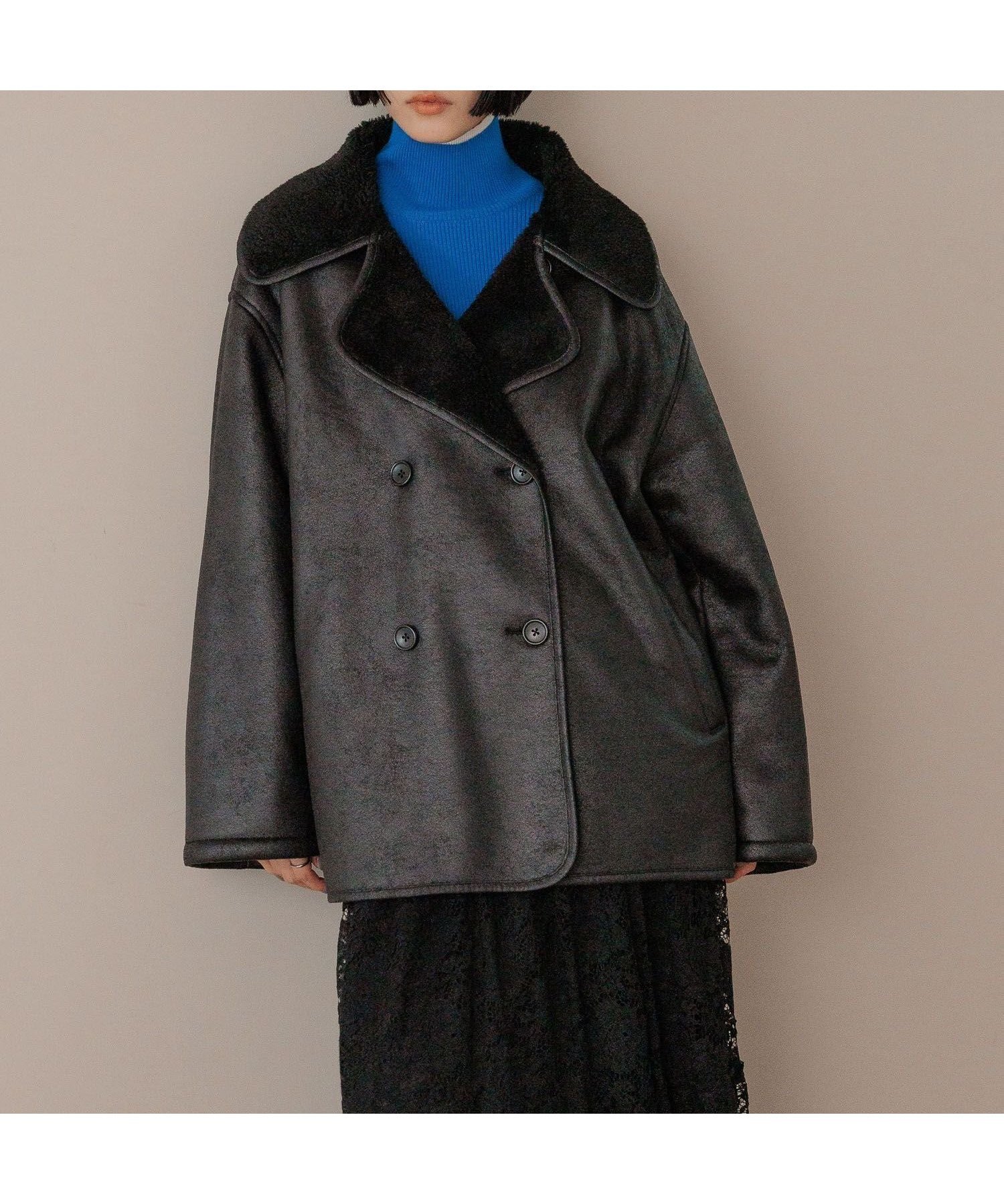 【ローリーズファーム/LOWRYS FARM】のムートンジャケット インテリア・キッズ・メンズ・レディースファッション・服の通販 founy(ファニー) 　ファッション　Fashion　レディースファッション　Fashion for Women　アウター　Coat / Outerwear Collection　レディースジャケット・軽アウター　Jackets　おすすめ　Recommended / Our Picks　スウェット / スエット　Sweatshirt, Sweatwear　ビンテージ　Vintage, Retro Style　フェイクレザー　Faux Leather, PU Leather　フェミニン　Feminine, Girly　ムートン　Shearling, Mouton　冬　Winter / This Winter　ブラック09|ID: prp329100004789781 ipo3291000000034894314