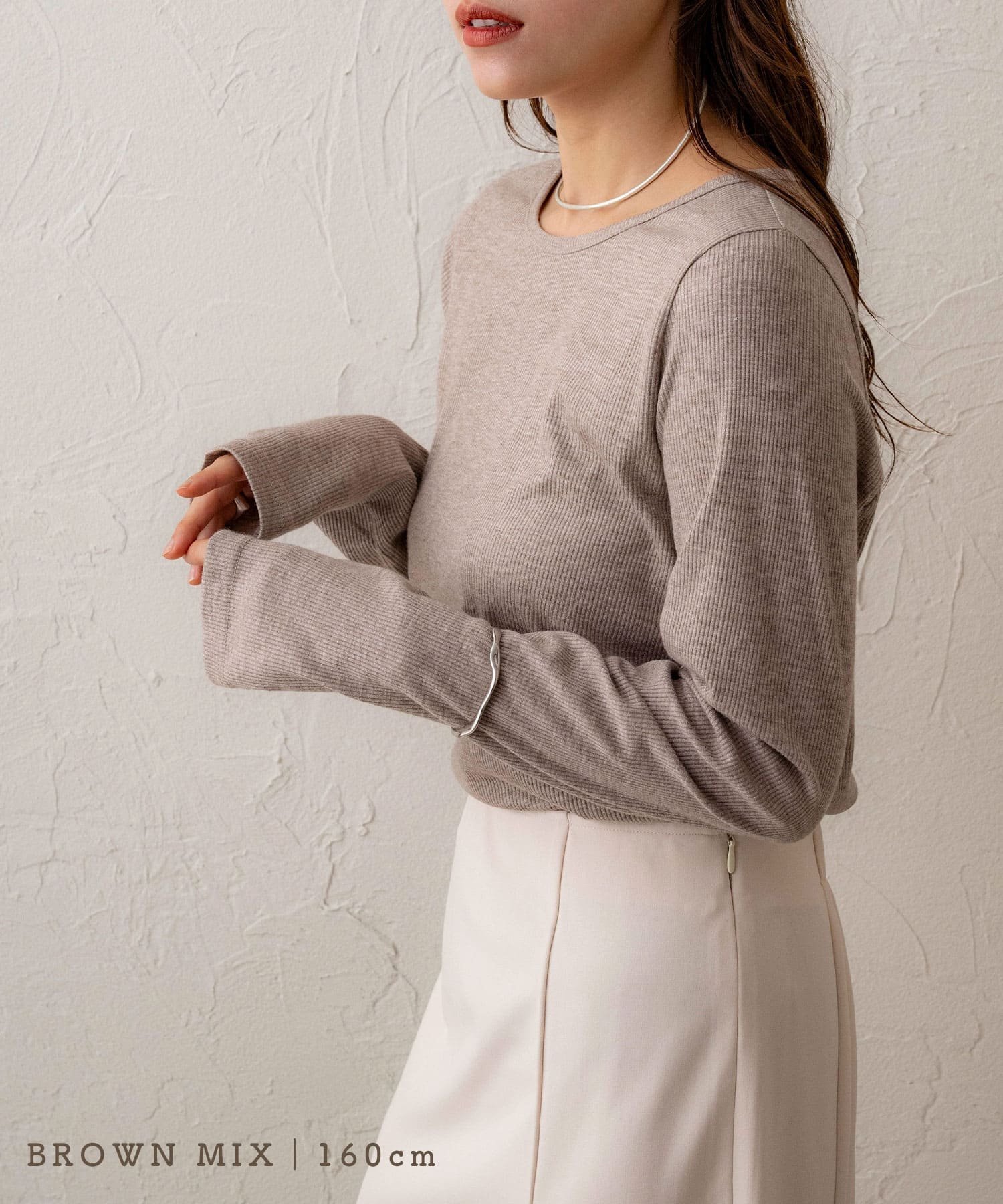 【ノアル/NOAHL】のラメリブロンT インテリア・キッズ・メンズ・レディースファッション・服の通販 founy(ファニー) 　ファッション　Fashion　レディースファッション　Fashion for Women　トップス・カットソー　Cut & Sew Tops　ロングTシャツ・Tシャツ　Longline T-Shirts & Tees　インナー　Innerwear　ポケット　Pocket, Pocket Detail　ブラウンMIX|ID: prp329100004789790 ipo3291000000034800753