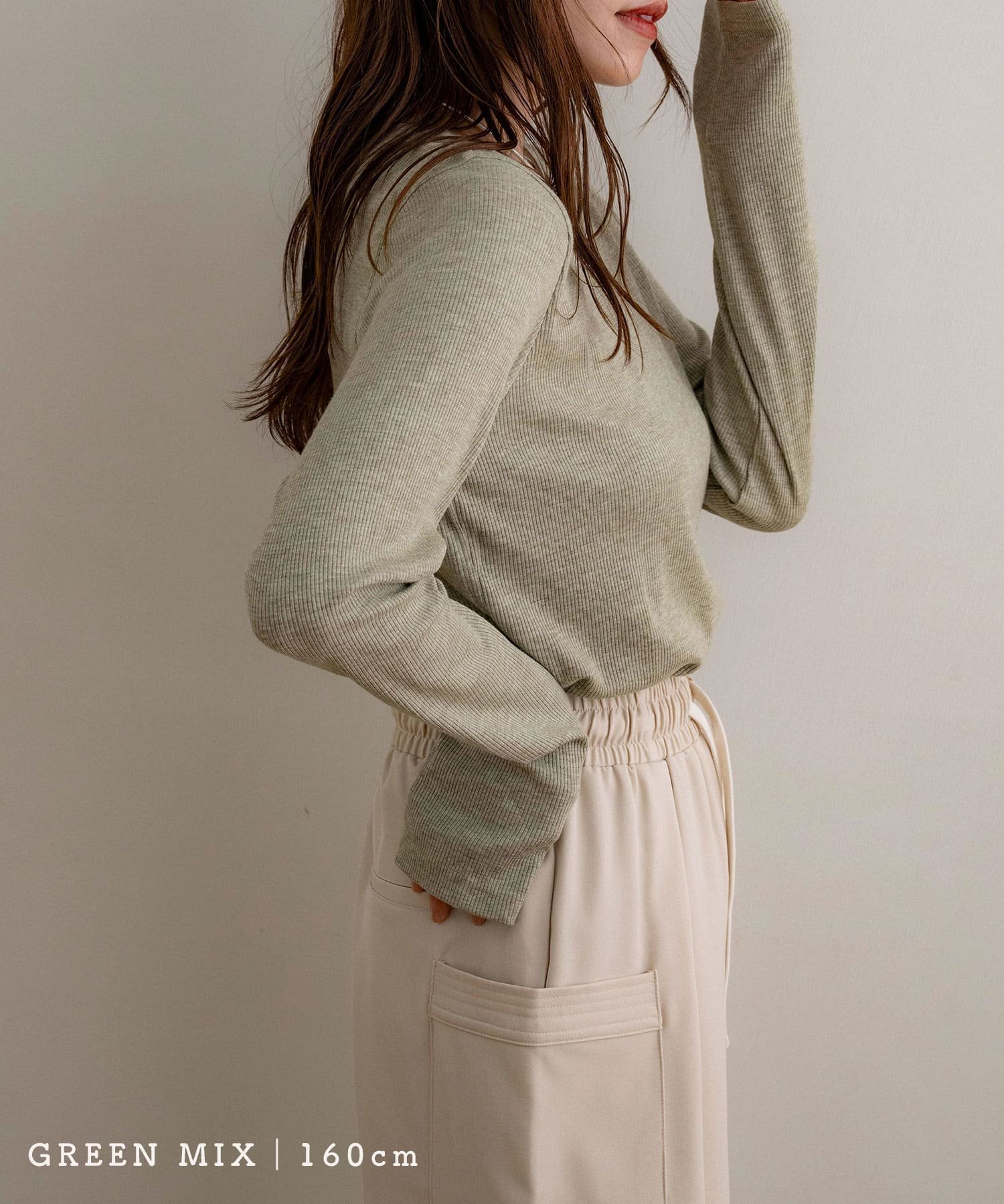 【ノアル/NOAHL】のラメリブロンT インテリア・キッズ・メンズ・レディースファッション・服の通販 founy(ファニー) 　ファッション　Fashion　レディースファッション　Fashion for Women　トップス・カットソー　Cut & Sew Tops　ロングTシャツ・Tシャツ　Longline T-Shirts & Tees　インナー　Innerwear　ポケット　Pocket, Pocket Detail　グリーンMIX|ID: prp329100004789790 ipo3291000000034800755