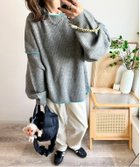 【エルビーシー/LBC】のステッチ配色畦ラインニットプルオーバー 人気、トレンドファッション・服の通販 founy(ファニー) ファッション Fashion レディースファッション Fashion for Women トップス・カットソー Cut & Sew Tops ニット Knit Tops & Sweaters カジュアルプルオーバー・ニットトップス Pullovers & Knit Tops / Casual Pullovers スリット Slit, Slit Detail デニム Denim, Jeans Material モックネック Mock Neck, Short Turtleneck 手編み Hand-Knitted, Handmade Knit 畦 Ribbed Knit thumbnail グレー|ID: prp329100004789791 ipo3291000000034759084