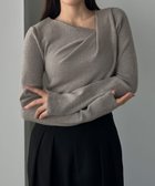 【ジュノア/JUNOAH】のLouere ドレープアシメネックニットトップス 人気、トレンドファッション・服の通販 founy(ファニー) ファッション Fashion レディースファッション Fashion for Women トップス・カットソー Cut & Sew Tops ニット Knit Tops & Sweaters thumbnail グレー|ID: prp329100004789837 ipo3291000000034759318