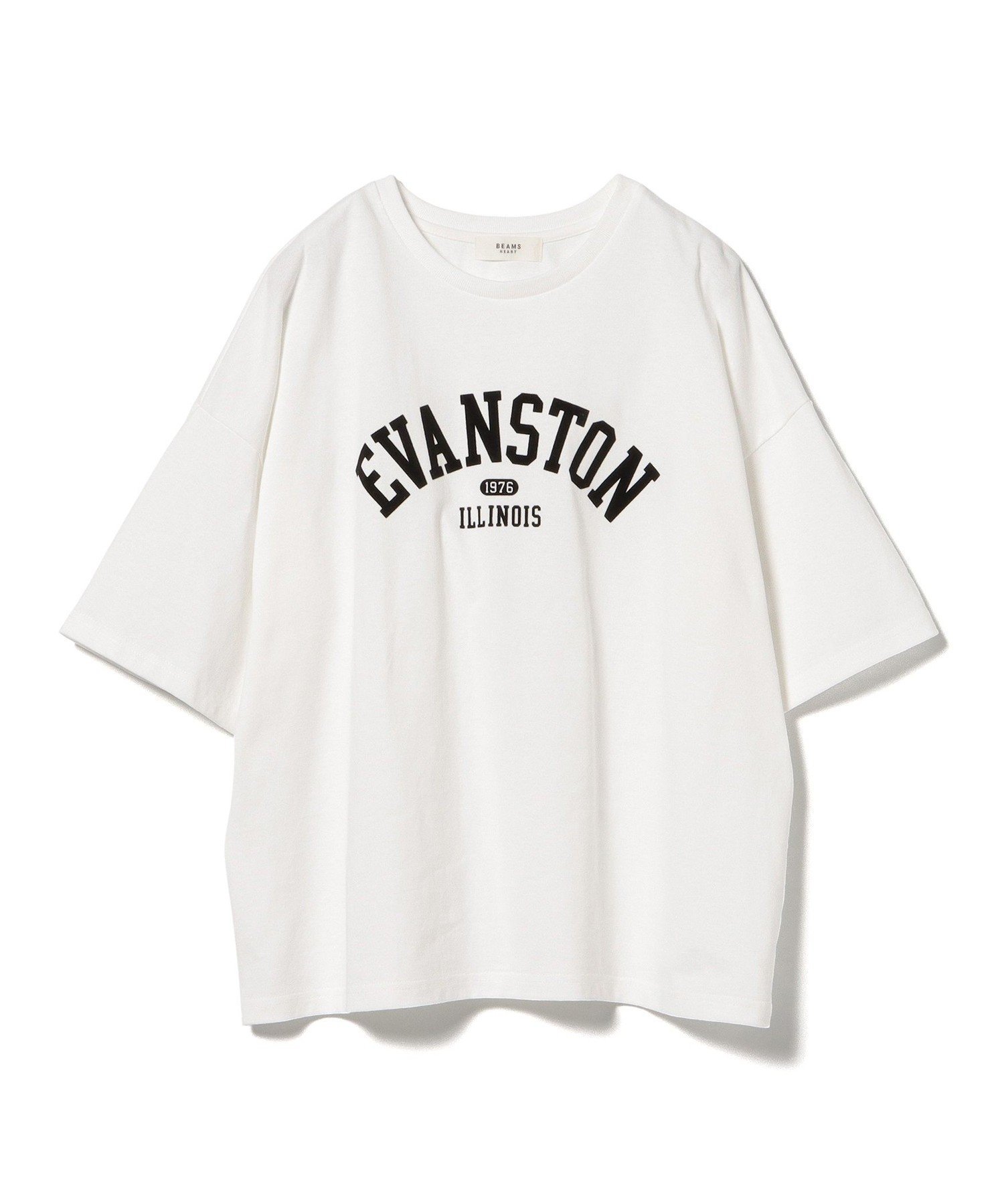 【ビームス ハート/BEAMS HEART】のフロッキー カレッジロゴ Tシャツ インテリア・キッズ・メンズ・レディースファッション・服の通販 founy(ファニー) 　ファッション　Fashion　レディースファッション　Fashion for Women　トップス・カットソー　Cut & Sew Tops　シャツ・ブラウス・オフィスカジュアル　Elegant Blouses & Button-Ups　ロングTシャツ・Tシャツ　Longline T-Shirts & Tees　サンダル　Sandals, Summer Shoes　スニーカー　Sneakers, Trainers　スラックス　Slacks, Dress Pants　デニム　Denim, Jeans Material　トレンド　Trend, Trending Now　バランス　Balance, Style Balance　リラックス　Relax, Relaxed Fit　ワイド　Wide, Wide Fit　OFF WHITE×BLACK|ID: prp329100004789880 ipo3291000000034798702