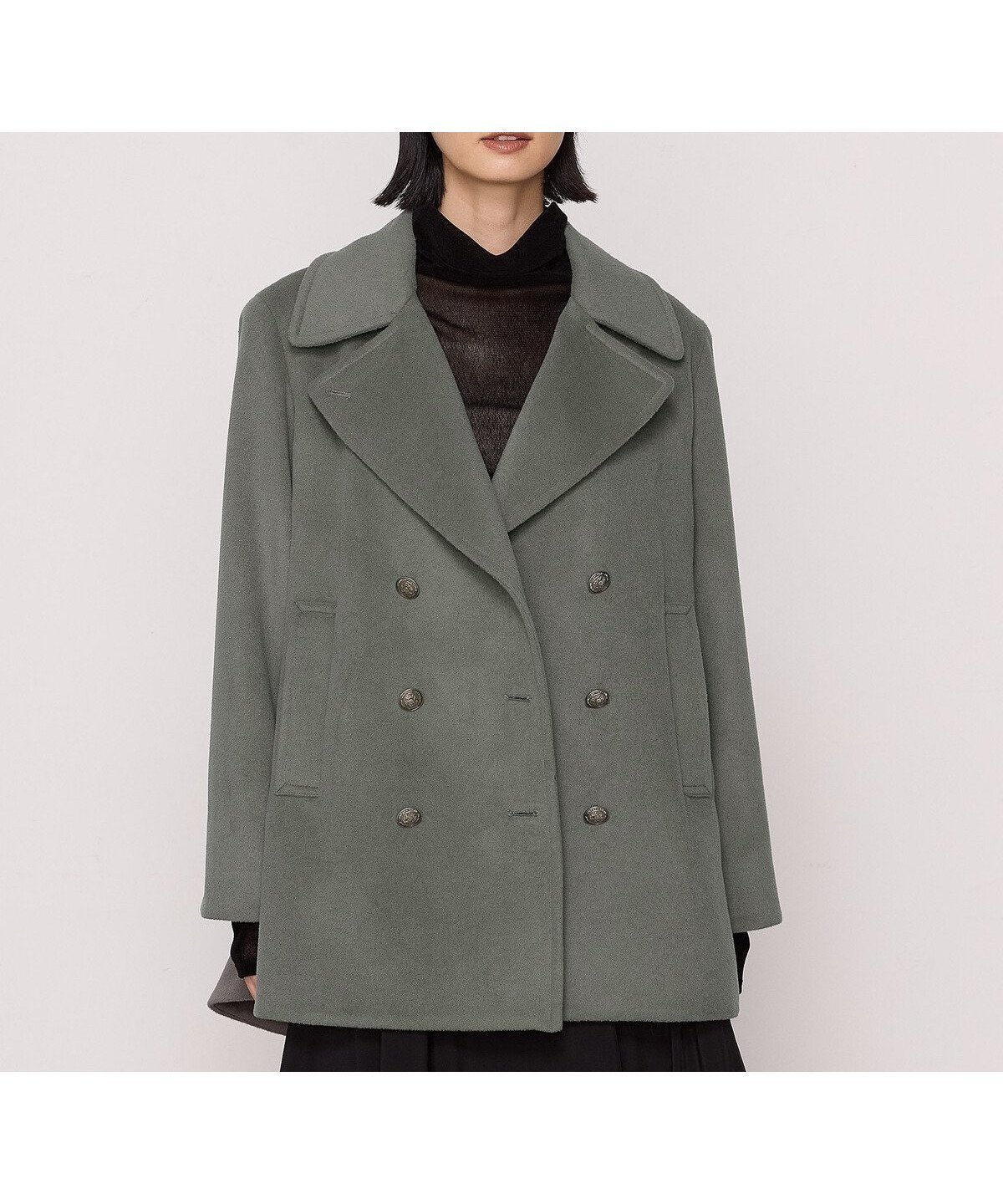 【コムサ/COMME CA】の【2WAY】アンゴラウール ピーコート インテリア・キッズ・メンズ・レディースファッション・服の通販 founy(ファニー) 　ファッション　Fashion　レディースファッション　Fashion for Women　アウター　Coat / Outerwear Collection　コート・ロングコート・ピーコート　Long Coats, Peacoats & More　アンゴラ　Angora Knitwear　ヴィンテージ　Vintage Style　スタイリッシュ　Stylish, Fashionable　ダブル　Double, Double-Breasted　定番　Standard, Basic Item　バランス　Balance, Style Balance　メタル　Metal, Metal Parts　21:セージグリーン|ID: prp329100004789883 ipo3291000000034759535