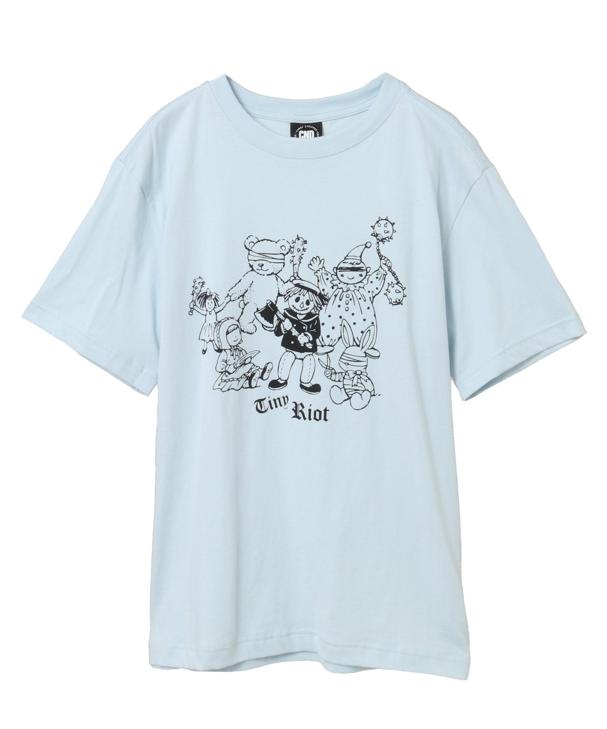 【キャンディストリッパー/Candy Stripper】のTINY RIOT TEE インテリア・キッズ・メンズ・レディースファッション・服の通販 founy(ファニー) 　ファッション　Fashion　レディースファッション　Fashion for Women　グラフィック　Graphic, Graphic Design　LIGHT BLUE|ID: prp329100004789884 ipo3291000000034759538