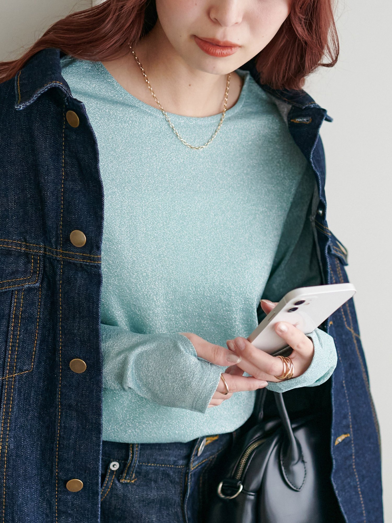 【ディスコート/Discoat】のラメロングスリーブ インテリア・キッズ・メンズ・レディースファッション・服の通販 founy(ファニー) ファッション Fashion レディースファッション Fashion for Women ロング Long, Long-Length サックスブルー|ID: prp329100004789889 ipo3291000000034759563