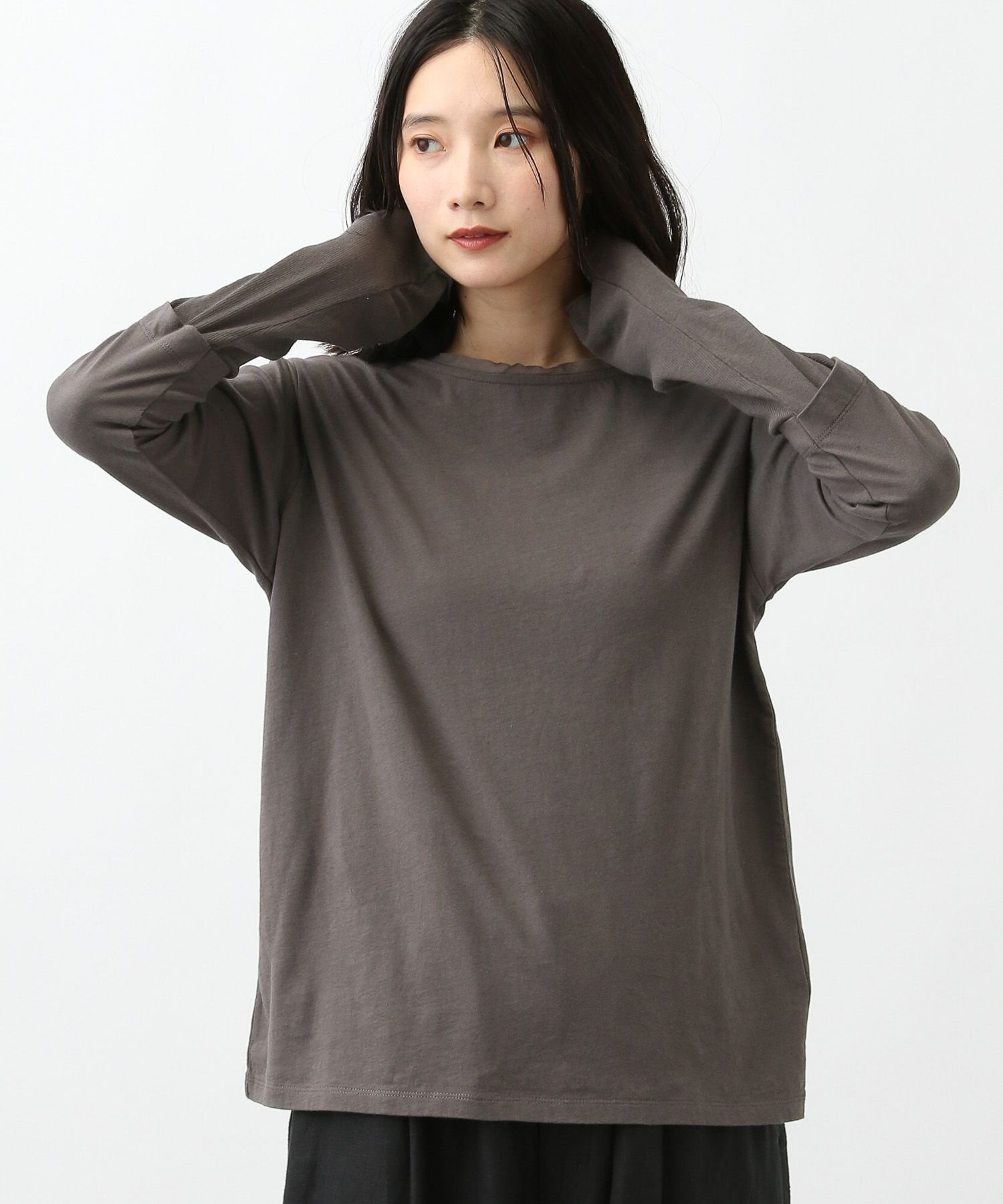 【スタディオ クリップ/studio CLIP】の《natural by clip》テレコスリーブ切り替えプルオーバー 人気、トレンドファッション・服の通販 founy(ファニー) 　ファッション　Fashion　レディースファッション　Fashion for Women　トップス・カットソー　Cut & Sew Tops　カジュアルプルオーバー・ニットトップス　Pullovers & Knit Tops / Casual Pullovers　おすすめ　Recommended / Our Picks　インナー　Innerwear　シアー　Sheer, See-Through　スウェット / スエット　Sweatshirt, Sweatwear　スリーブ　Sleeve, Long Sleeve / Short Sleeve　テレコ　Ribbed, Rib Stitch　ロング　Long, Long-Length　A/W・秋冬　Autumn/Winter　 other-1|ID: prp329100004789918 ipo3291000000035006854