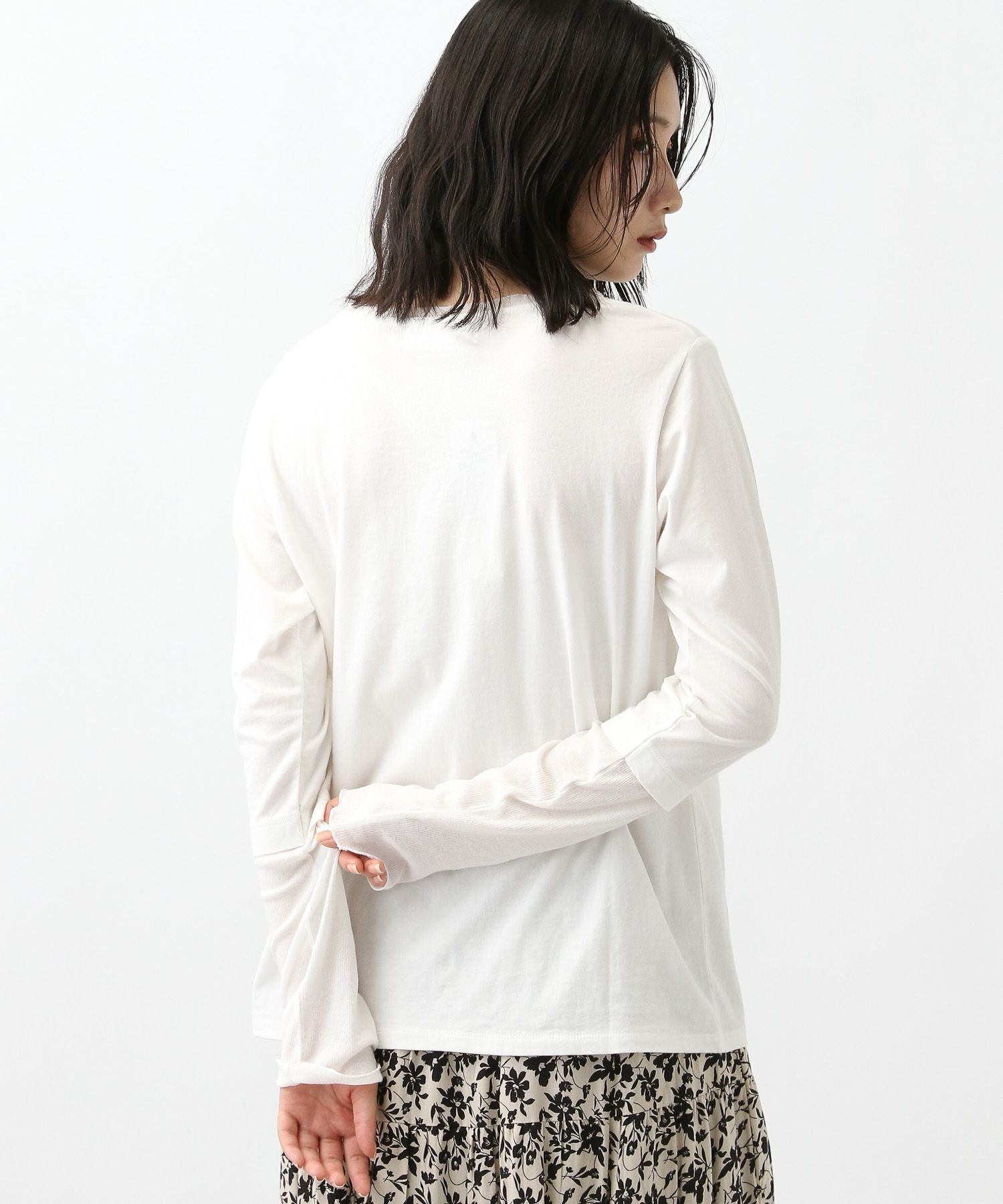 【スタディオ クリップ/studio CLIP】の《natural by clip》テレコスリーブ切り替えプルオーバー インテリア・キッズ・メンズ・レディースファッション・服の通販 founy(ファニー) 　ファッション　Fashion　レディースファッション　Fashion for Women　トップス・カットソー　Cut & Sew Tops　カジュアルプルオーバー・ニットトップス　Pullovers & Knit Tops / Casual Pullovers　おすすめ　Recommended / Our Picks　インナー　Innerwear　シアー　Sheer, See-Through　スウェット / スエット　Sweatshirt, Sweatwear　スリーブ　Sleeve, Long Sleeve / Short Sleeve　テレコ　Ribbed, Rib Stitch　ロング　Long, Long-Length　A/W・秋冬　Autumn/Winter　オフホワイト11|ID: prp329100004789918 ipo3291000000035006857