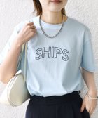 【シップス フォー ウィメン/SHIPS】の【WEB限定】 SHIPS ラウンド プリント ロゴ TEE ライトブルー|ID: prp329100004789923 ipo3291000000034759722