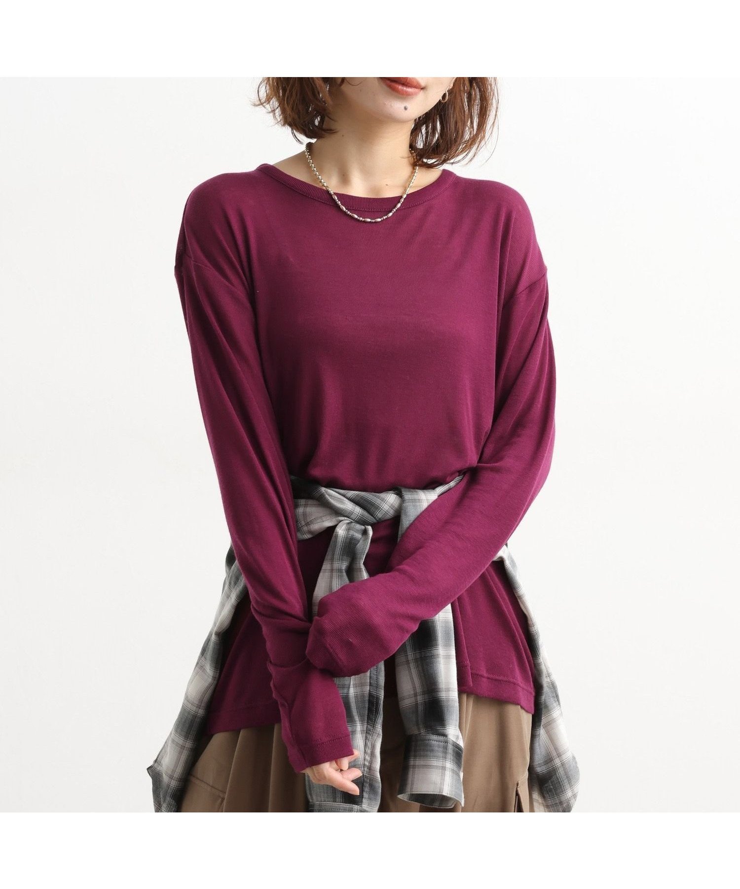 【スタディオ クリップ/studio CLIP】の【吸湿発熱・吸放湿性】ウールミックスシアークルーネックプルオーバー プラスサイズあり インテリア・キッズ・メンズ・レディースファッション・服の通販 founy(ファニー) 　ファッション　Fashion　レディースファッション　Fashion for Women　トップス・カットソー　Cut & Sew Tops　カジュアルプルオーバー・ニットトップス　Pullovers & Knit Tops / Casual Pullovers　おすすめ　Recommended / Our Picks　インナー　Innerwear　カットソー　Cut and Sewn Top　シアー　Sheer, See-Through　シンプル　Simple, Minimal　スウェット / スエット　Sweatshirt, Sweatwear　トレンド　Trend, Trending Now　A/W・秋冬　Autumn/Winter　ボルドー38|ID: prp329100004789935 ipo3291000000034924661