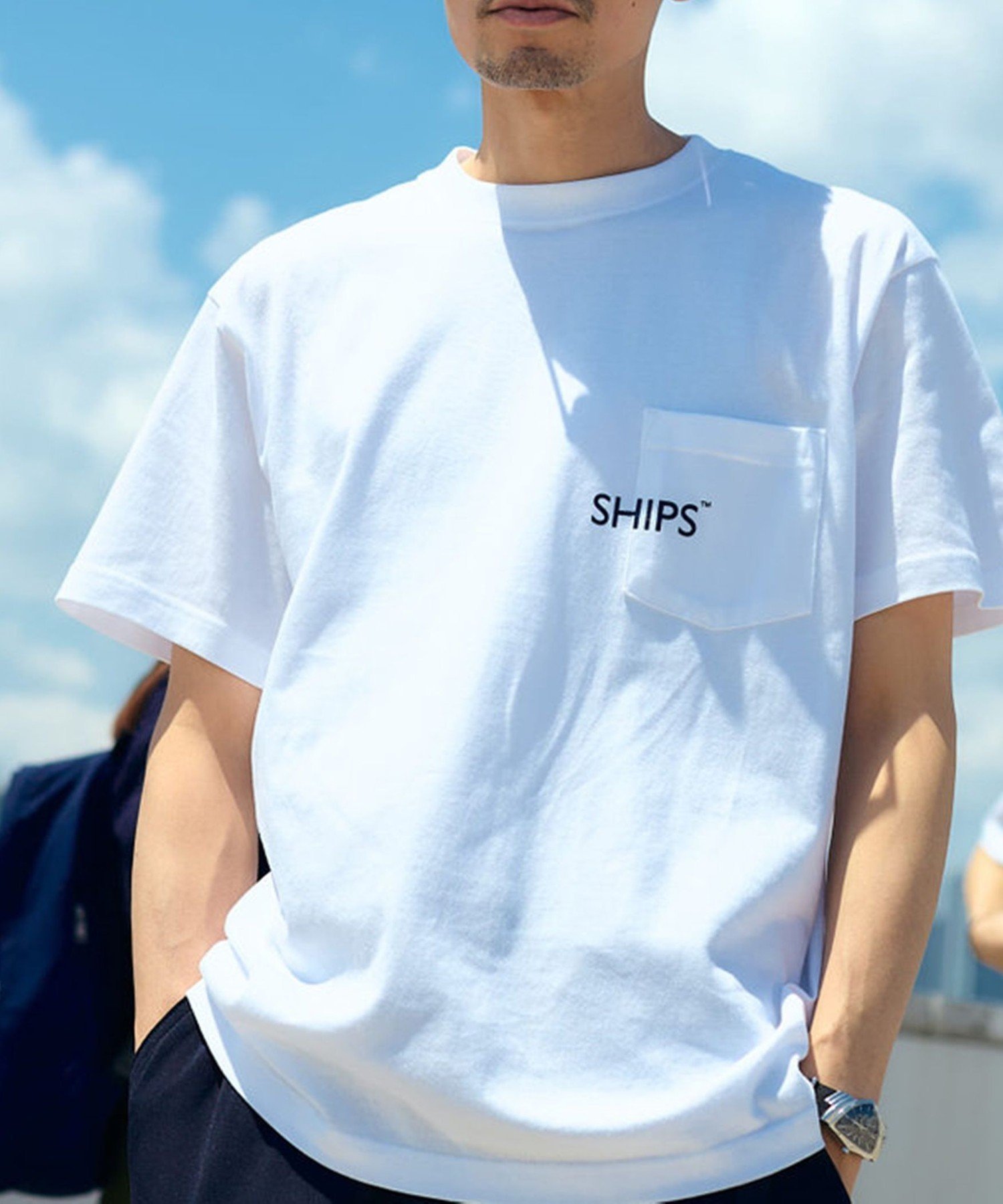 【シップス フォー ウィメン/SHIPS】の【WEB限定】SHIPS SHIPSロゴ プリント ポケット Tシャツ インテリア・キッズ・メンズ・レディースファッション・服の通販 founy(ファニー) 　ファッション　Fashion　レディースファッション　Fashion for Women　トップス・カットソー　Cut & Sew Tops　シャツ・ブラウス・オフィスカジュアル　Elegant Blouses & Button-Ups　ロングTシャツ・Tシャツ　Longline T-Shirts & Tees　おすすめ　Recommended / Our Picks　プリント　Print, Printed Pattern　ポケット　Pocket, Pocket Detail　定番　Standard, Basic Item　ホワイト|ID: prp329100004789939 ipo3291000000034901869