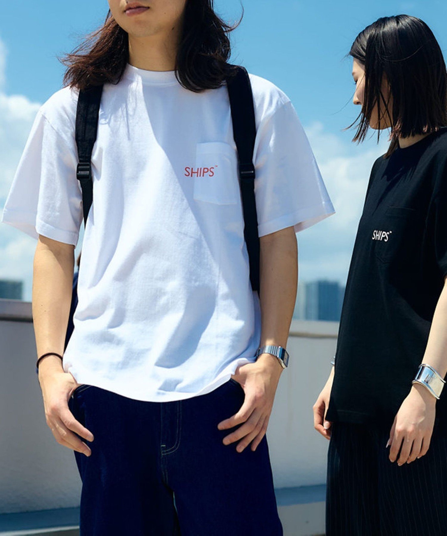 【シップス フォー ウィメン/SHIPS】の【WEB限定】SHIPS SHIPSロゴ プリント ポケット Tシャツ インテリア・キッズ・メンズ・レディースファッション・服の通販 founy(ファニー) 　ファッション　Fashion　レディースファッション　Fashion for Women　トップス・カットソー　Cut & Sew Tops　シャツ・ブラウス・オフィスカジュアル　Elegant Blouses & Button-Ups　ロングTシャツ・Tシャツ　Longline T-Shirts & Tees　おすすめ　Recommended / Our Picks　プリント　Print, Printed Pattern　ポケット　Pocket, Pocket Detail　定番　Standard, Basic Item　レッド|ID: prp329100004789939 ipo3291000000034901871