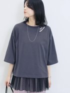 【サマンサモスモス/Samansa Mos2】のチェーン刺繍7分袖プルオーバー チャコールグレー|ID: prp329100004789967 ipo3291000000034759943