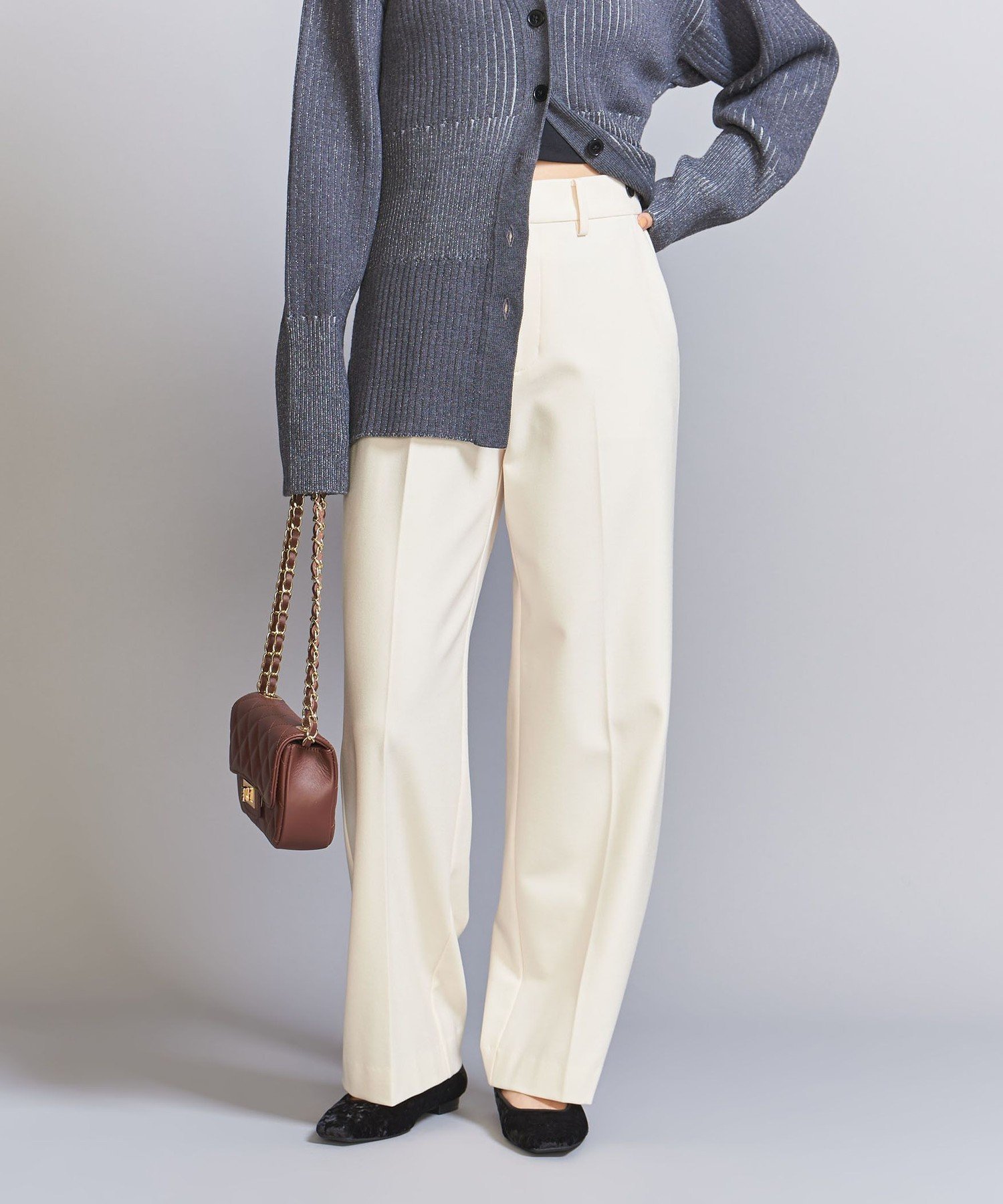 【ユナイテッドアローズ/UNITED ARROWS】の裏起毛バックゴム ストレートパンツ-ウォッシャブル- インテリア・キッズ・メンズ・レディースファッション・服の通販 founy(ファニー) 　ファッション　Fashion　レディースファッション　Fashion for Women　パンツ　Pants & Trousers　バッグ　Bags　ウォッシャブル　Machine Washable　シンプル　Simple, Minimal　ジャケット　Jacket, Outerwear　スウェット / スエット　Sweatshirt, Sweatwear　ストレート　Straight, Straight Cut　センター　Center, Center Line　定番　Standard, Basic Item　人気　Popular, Best Seller　フロント　Front, Front Design　冬　Winter / This Winter　アウトレット　Outlet / Clearance　OFF WHITE|ID: prp329100004789976 ipo3291000000034759979