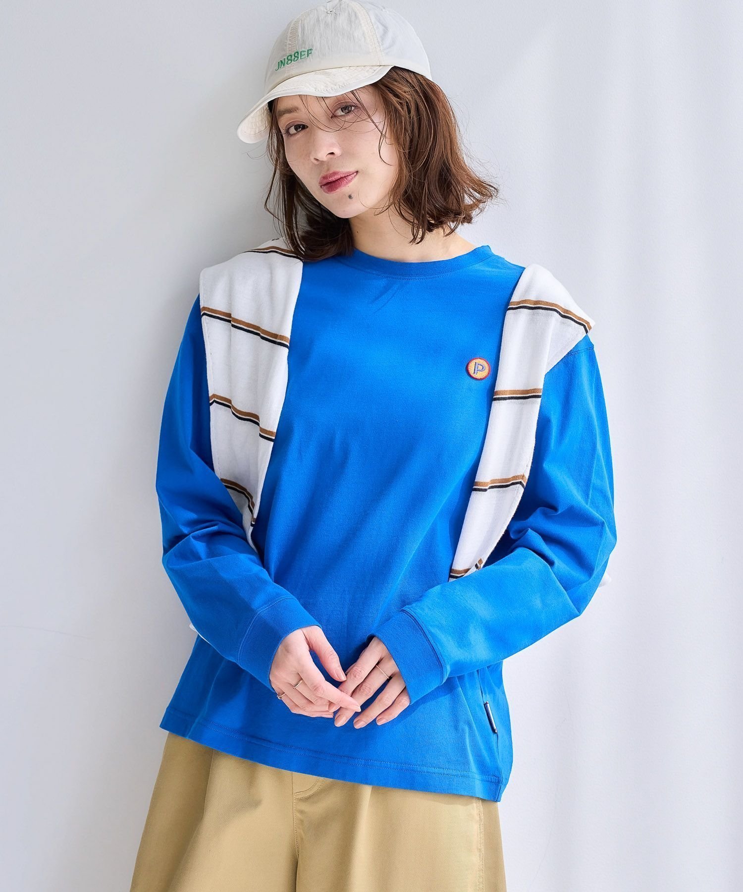 【スタディオ クリップ/studio CLIP】のPERSON S アソートロングスリーブTシャツ インテリア・キッズ・メンズ・レディースファッション・服の通販 founy(ファニー) 　ファッション　Fashion　レディースファッション　Fashion for Women　トップス・カットソー　Cut & Sew Tops　シャツ・ブラウス・オフィスカジュアル　Elegant Blouses & Button-Ups　ロングTシャツ・Tシャツ　Longline T-Shirts & Tees　イラスト　Illustration　インナー　Innerwear　カットソー　Cut and Sewn Top　カーディガン　Cardigan, Knitwear　グラフィック　Graphic, Graphic Design　サロペット　Overalls, Salopette　ジャケット　Jacket, Outerwear　プリント　Print, Printed Pattern　ルーズ　Loose, Oversized　おすすめ　Recommended / Our Picks　ブルー80|ID: prp329100004789979 ipo3291000000034901742