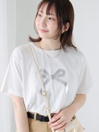 【テチチ/Te chichi】の【接触冷感】箔リボンモチーフTシャツ オフホワイト|ID: prp329100004789981 ipo3291000000034760003