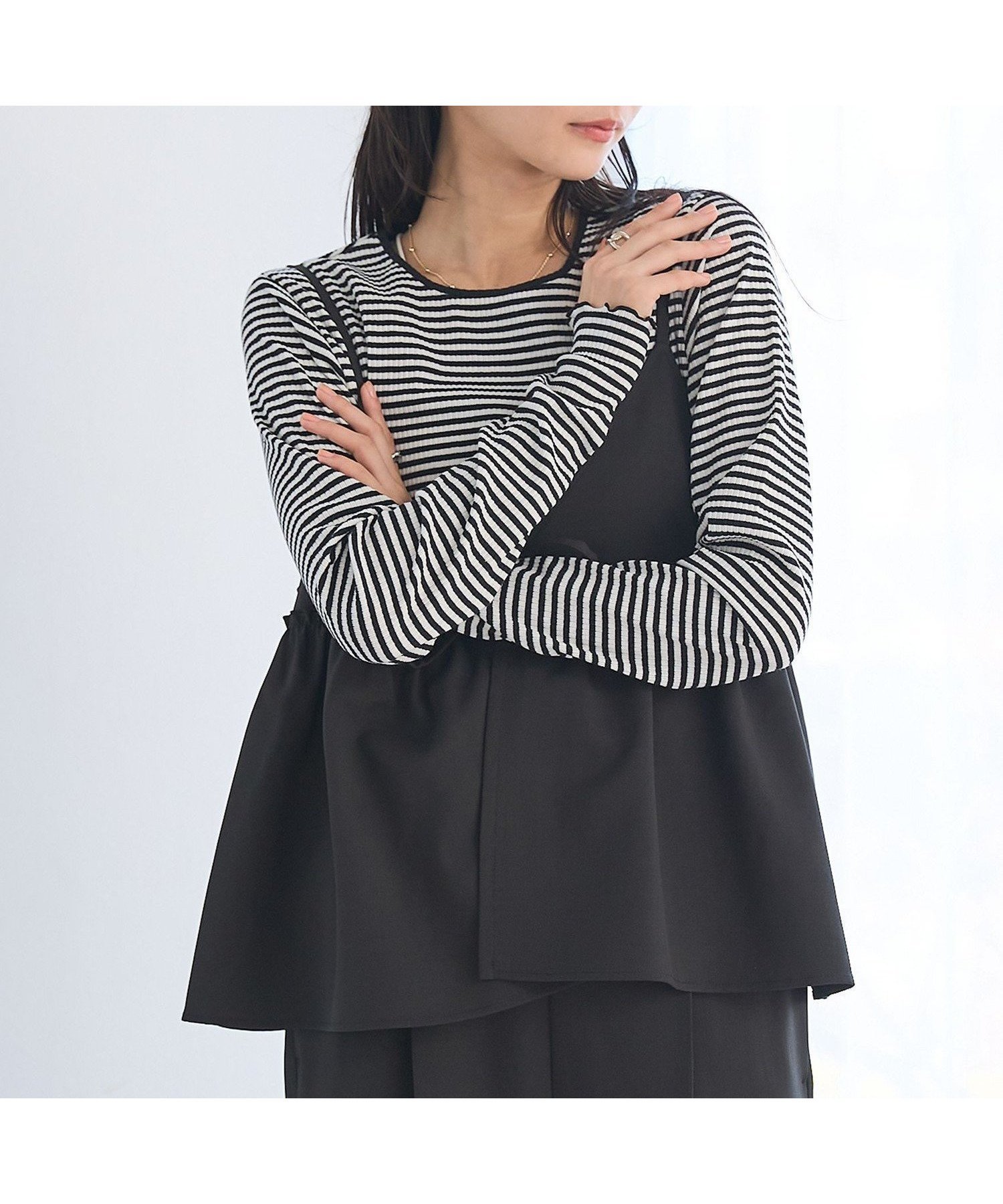 【コーエン/COEN】のメロー袖 クルーネック ロングスリーブTシャツ インテリア・キッズ・メンズ・レディースファッション・服の通販 founy(ファニー) 　ファッション　Fashion　レディースファッション　Fashion for Women　トップス・カットソー　Cut & Sew Tops　シャツ・ブラウス・オフィスカジュアル　Elegant Blouses & Button-Ups　ロングTシャツ・Tシャツ　Longline T-Shirts & Tees　スリーブ　Sleeve, Long Sleeve / Short Sleeve　タートルネック　Turtleneck, High Neck　ロング　Long, Long-Length　人気　Popular, Best Seller　定番　Standard, Basic Item　その他1|ID: prp329100004790001 ipo3291000000034760096