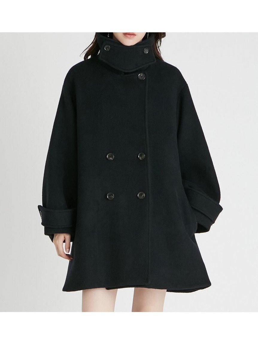 【セルフォード/CELFORD】のAラインウールミドルコート インテリア・キッズ・メンズ・レディースファッション・服の通販 founy(ファニー) 　ファッション　Fashion　レディースファッション　Fashion for Women　アウター　Coat / Outerwear Collection　コート・ロングコート・ピーコート　Long Coats, Peacoats & More　エレガント 上品　Elegant　スマート　Smart, Elegant　フレア　Flare, Flared　リラックス　Relax, Relaxed Fit　BLK[009]|ID: prp329100004790019 ipo3291000000034760154