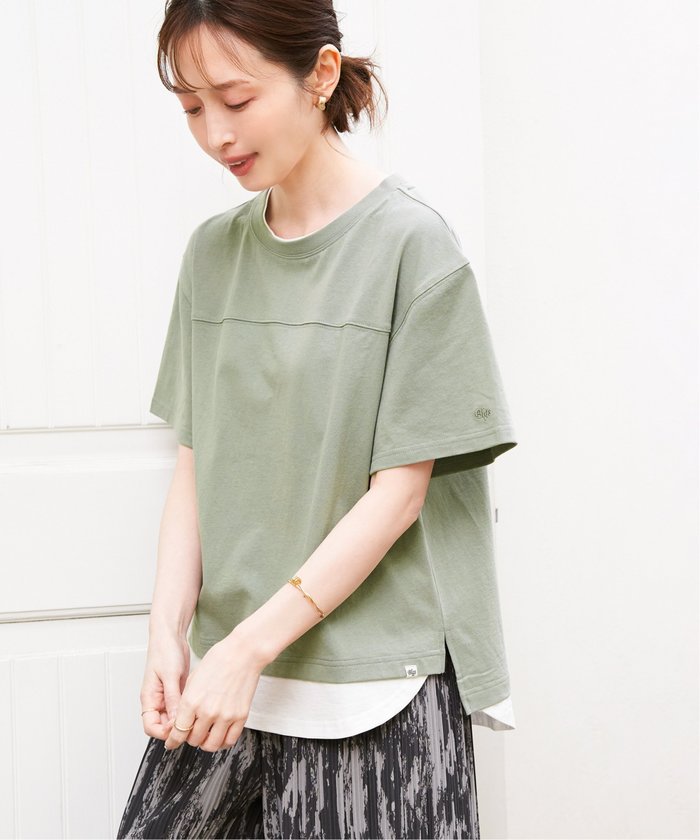 【イッカ/ikka】のコットンUSA袖刺繍レイヤーTシャツ インテリア・キッズ・メンズ・レディースファッション・服の通販 founy(ファニー) https://founy.com/ ファッション Fashion レディースファッション Fashion for Women トップス・カットソー Cut & Sew Tops シャツ・ブラウス・オフィスカジュアル Elegant Blouses & Button-Ups ロングTシャツ・Tシャツ Longline T-Shirts & Tees オレンジ Orange カットソー Cut and Sewn Top シンプル Simple, Minimal スリット Slit, Slit Detail トレンド Trend, Trending Now 無地 Plain, Solid Color ワンポイント One Point, Statement Accent 夏 Summer |ID: prp329100004790035 ipo3291000000034760219