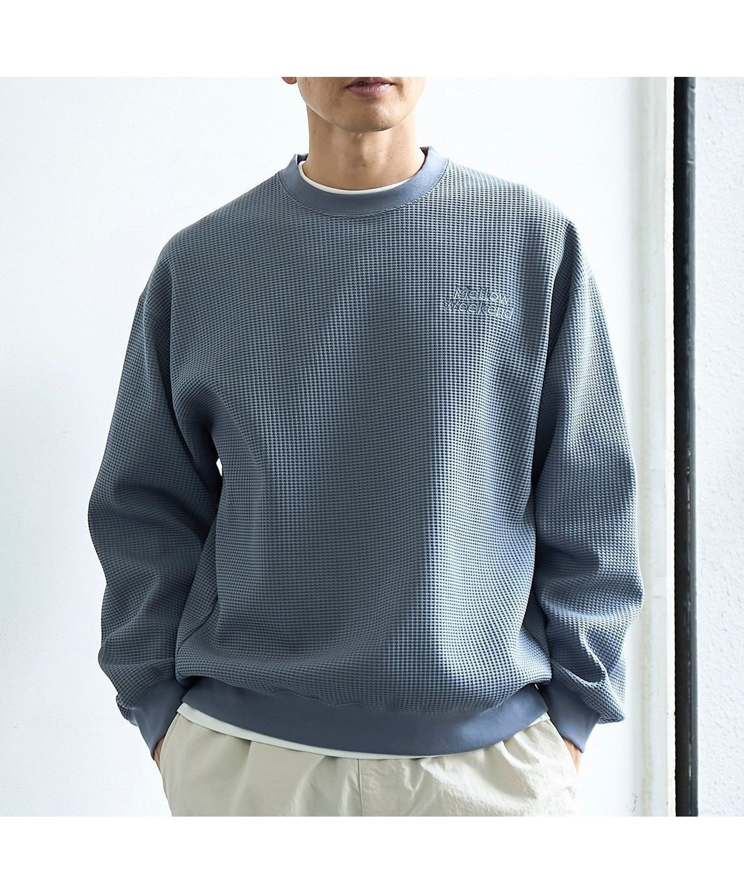 【コーエン/COEN】のSOLOTEXヘビーワッフルクルーネック インテリア・キッズ・メンズ・レディースファッション・服の通販 founy(ファニー) 　ファッション　Fashion　レディースファッション　Fashion for Women　インナー　Innerwear　シンプル　Simple, Minimal　ストレッチ　Stretch, Stretchy Fabric　リラックス　Relax, Relaxed Fit　ワッフル　Waffle, Waffle Knit　おすすめ　Recommended / Our Picks　ギフト プレゼント　Gift / Present　LT.BLUE|ID: prp329100004790052 ipo3291000000034938314